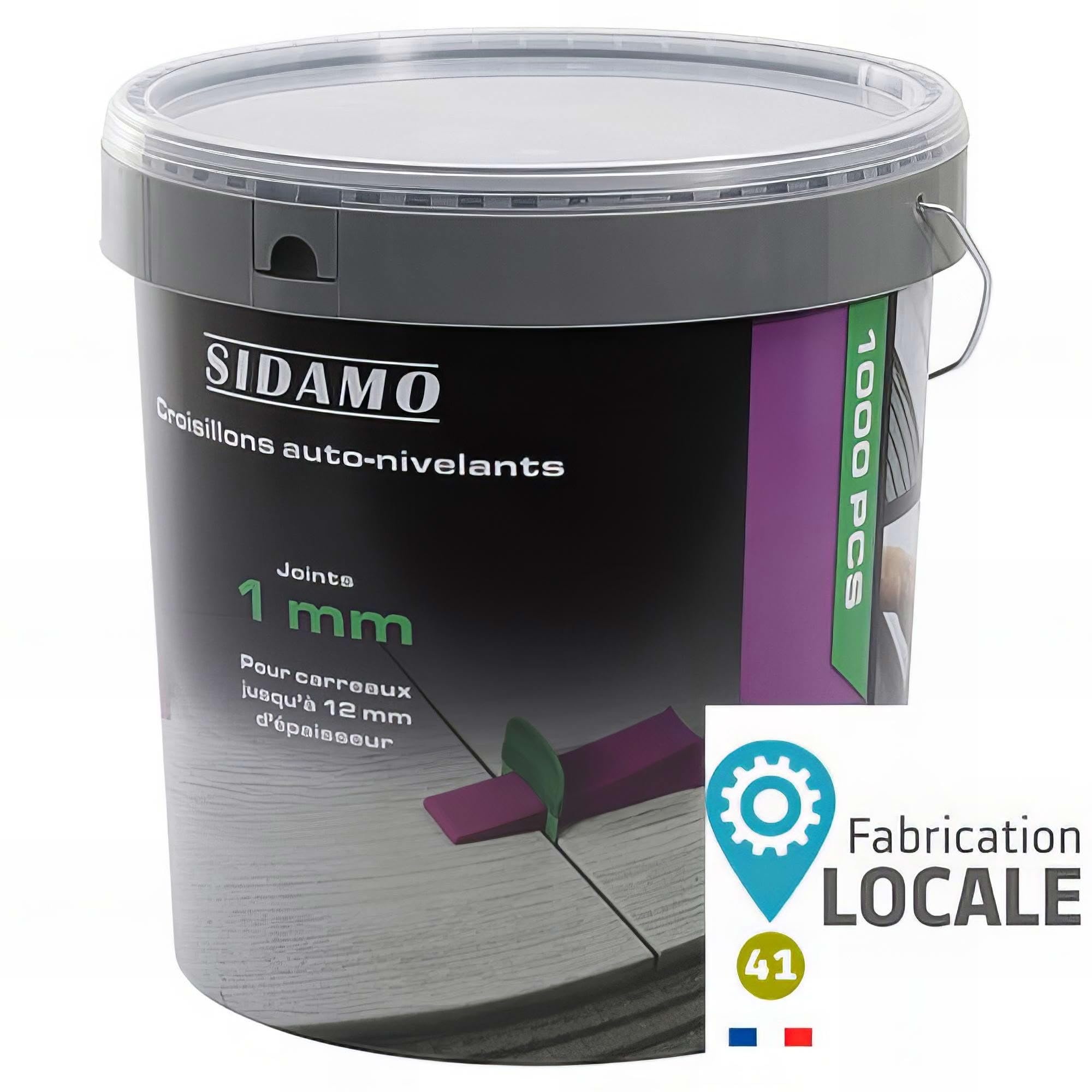 Seau de 1000 croisillons 1 mm auto-nivelants de 3 à 12 mm
