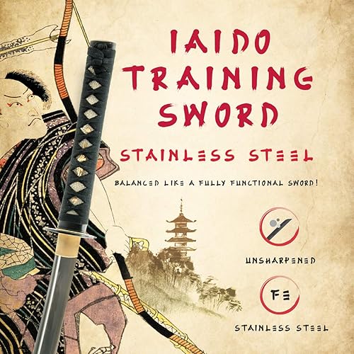 Miniatura 3 de HMS - Espada japonesa Samurai Wakizashi, Musashi Tsuba, acero inoxidable, hecha a mano, Tang, Musashi Tsuba, sin afilar