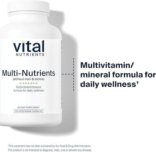 Miniatura 3 de Vital Nutrients Multi-nutrientes (sin hierro ni yodo) - Fórmula multivitamínica diaria y mineral vegetariana integral con potentes antioxidantes* -