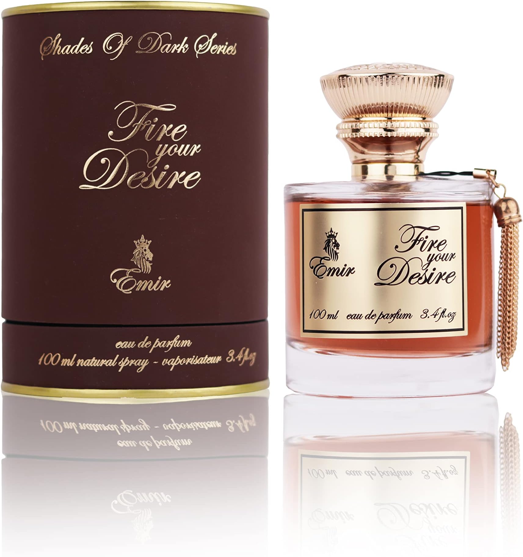 Fire Your Desire by Paris Corner - 100ml Eau de Parfum for Men and Women | Intense Amber Vanilla Fragrance with Cinnamon, & Vanilla | Long-lasting Unisex Perfume for Women & Men