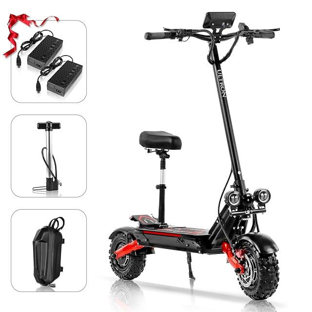 Electric Scooter with Seat for Adults 60V 6000W Electric Scooters Adult 52mph with 1440WH Battery Up to 50Miles