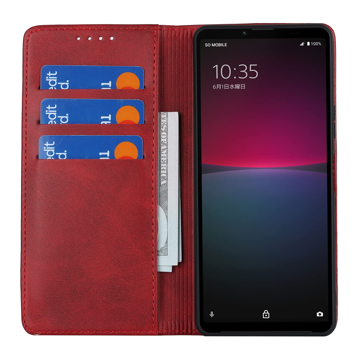 Leder-Hülle Für Sony Xperia 10 V – Mit Kartenschlitzen, Magnetverschluss & Standfunktion