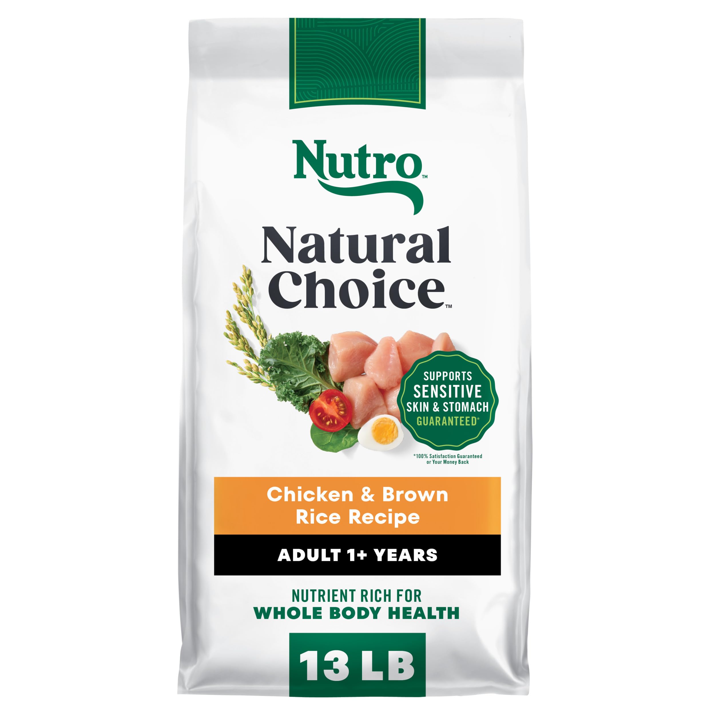 Nutro Natural Choice Dry Dog Food, Adult Dog Dry Food Chicken and Brown Rice Recipe, 13 lb. Bag