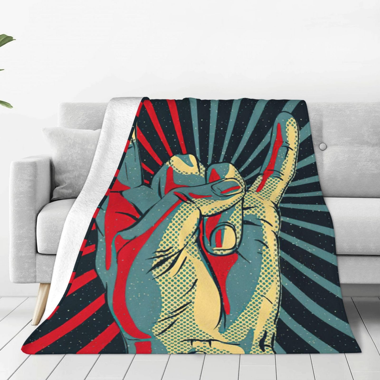 Couverture polaire rock and roll en flanelle douce et finitions premium