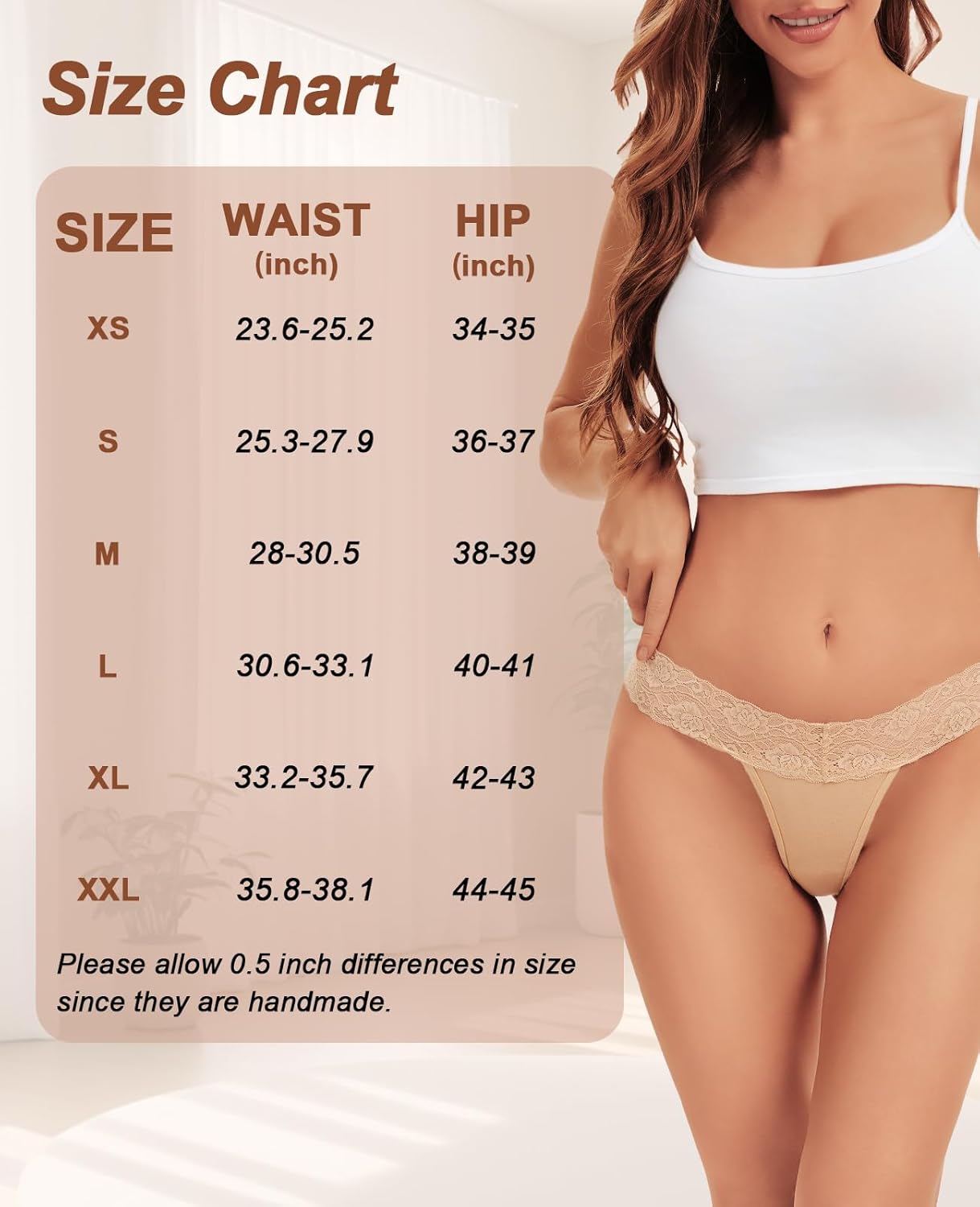 Sunm Boutique Lace Thongs for Women, Cotton Womens Underwear Pack, Sexy Low Rise T Back Cheeky Panties - Image 8