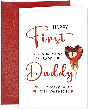 First Valentines Day As My Daddy Card Happy First Valentines Day Card From The Bump Dad To Be Valentine Card 1st Valentines Card Greeting Card with Envelope Always Be My 1st Valentines Card