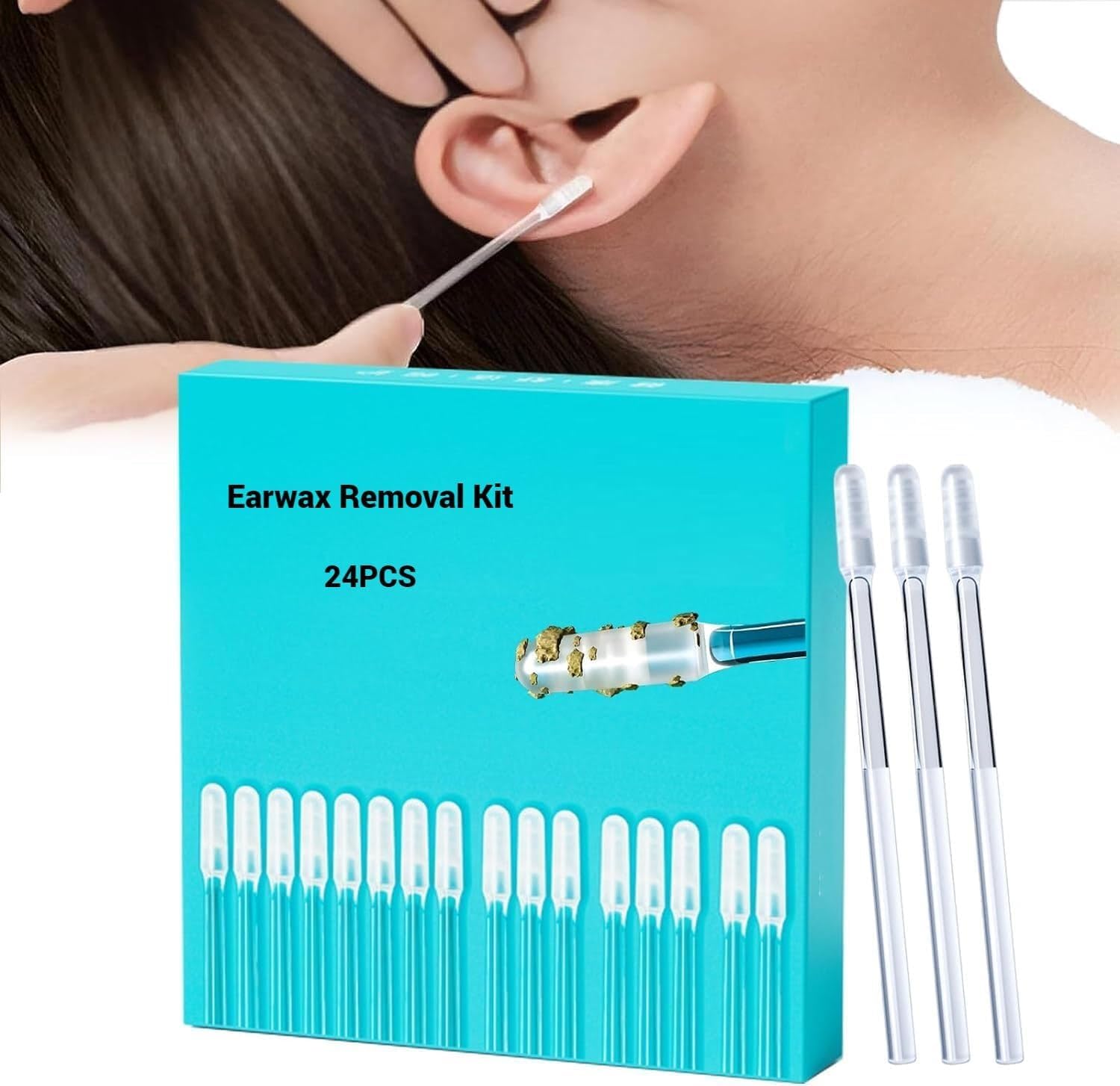 Ear wax Cleaner Stick - Ear Swabs Pick Reusable Ear Cleaner Soft Silicone Ear Pick For Ear Wax Removal Tool, Ear Pick For Ear Cleaning, Ear Buds Catcher For Older Adult Kid (1 PACK-24Pcs)-image-42