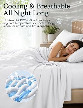 LuxClub 6 PC Sheet Set Bamboo Sheets Deep Pockets 18