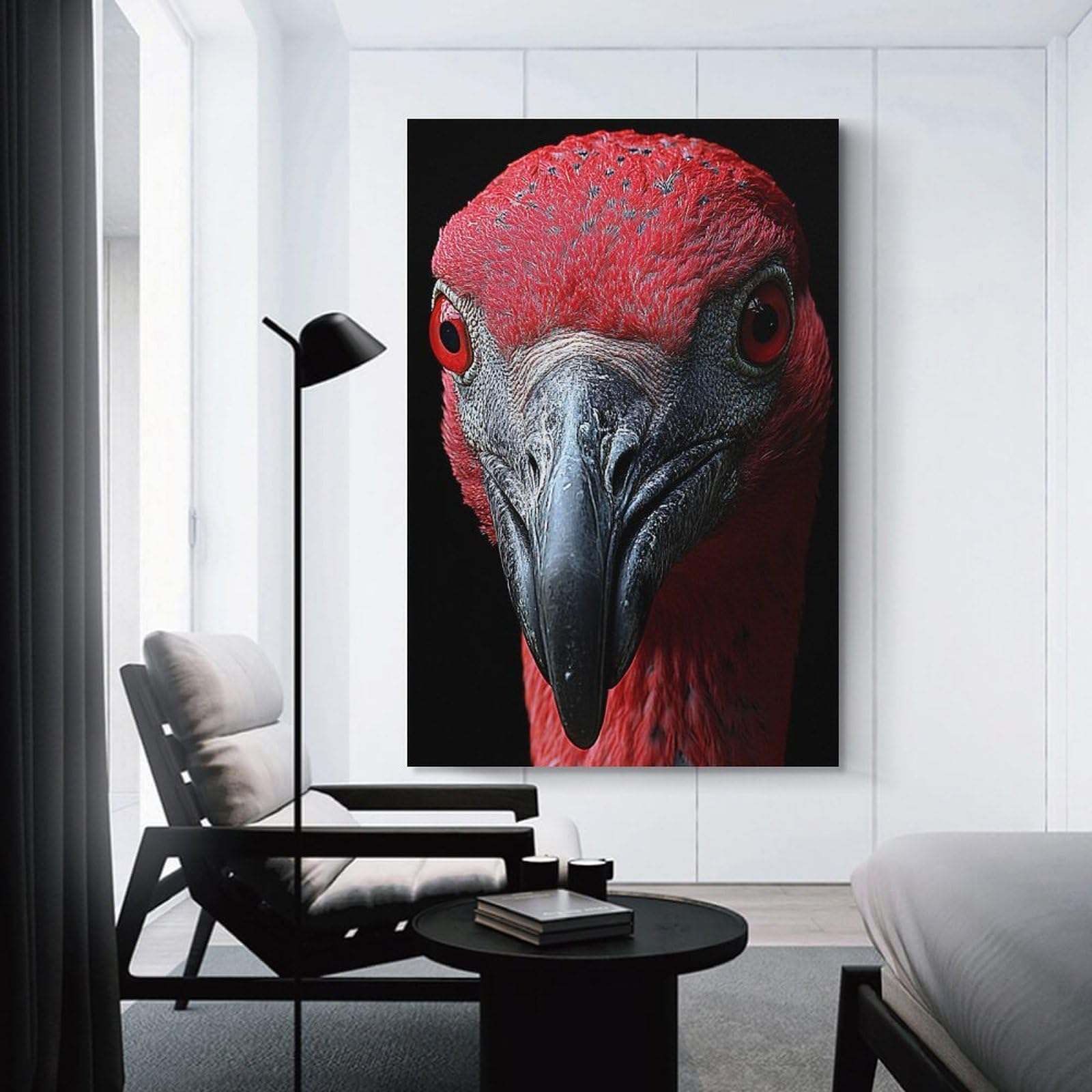 Junmoney Scarlet Ibis Portrait Wall Picture Print 20x30inch(50x75cm), for Work Areas, Reading Rooms Or Studios, An Interior Accent for Desk Areas