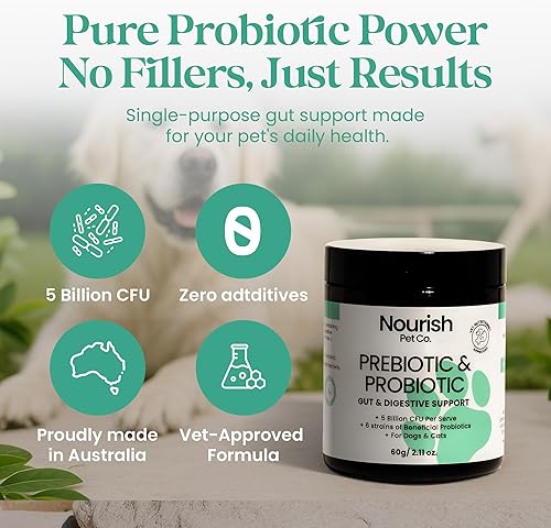 Miniatura 3 de Nourish Pet Co. Apoyo para la salud intestinal para mascotas - Prebióticos y probióticos para la digestión y la inmunidad