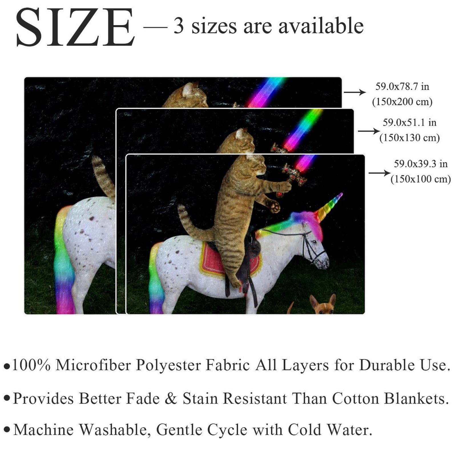 Coperta in pile per divano, divano o letto, accoglienti e morbide coperte gatto unicorno cane