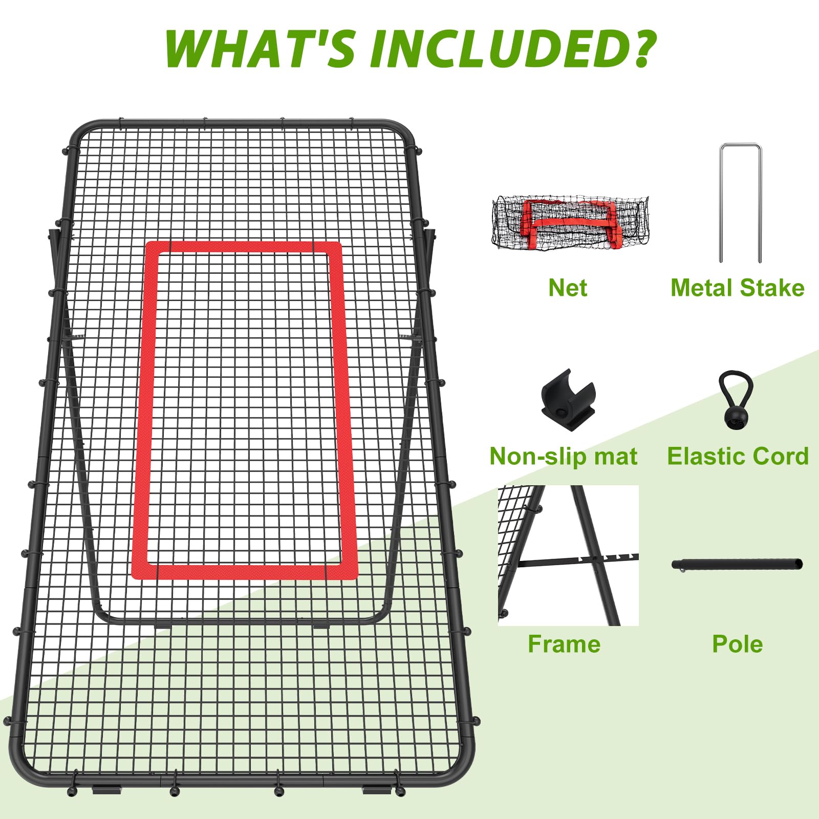 Verstellbares Volleyball Rebounder Netz, Volleyball-Trainingsgerät mit Schlagzone für Schlagen, Servieren, Passen, Spike-Übung, Rücksprungnetz für Baseball, Lacrosse, Tennis, Fußball 2,2 x 1,2 m