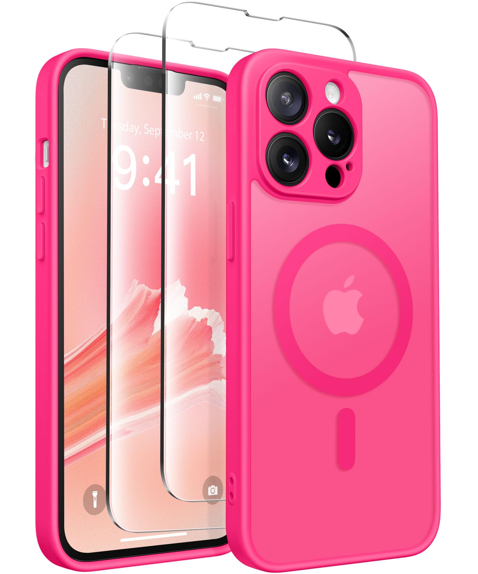 Coque iPhone 13 Pro MagSafe CAPRARO protection caméra rose vif - 8