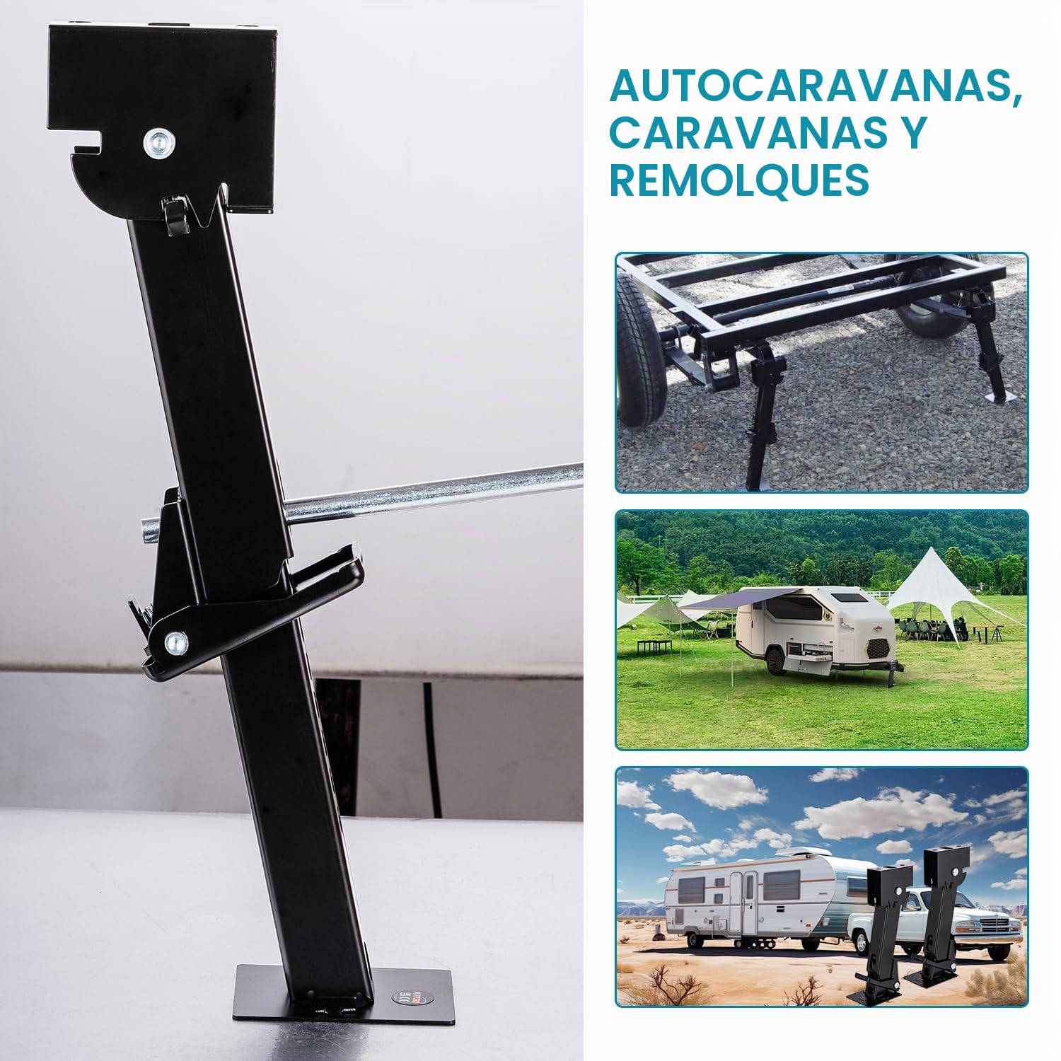 KATSU 2 Piezas Gatos Estabilizadores de RV para Remolque de Viaje 11-1/2" a 18", Capacidad de 1000 lbs, Soportes Estabilizadores Telescópicos Plegables para Remolque y Caravana