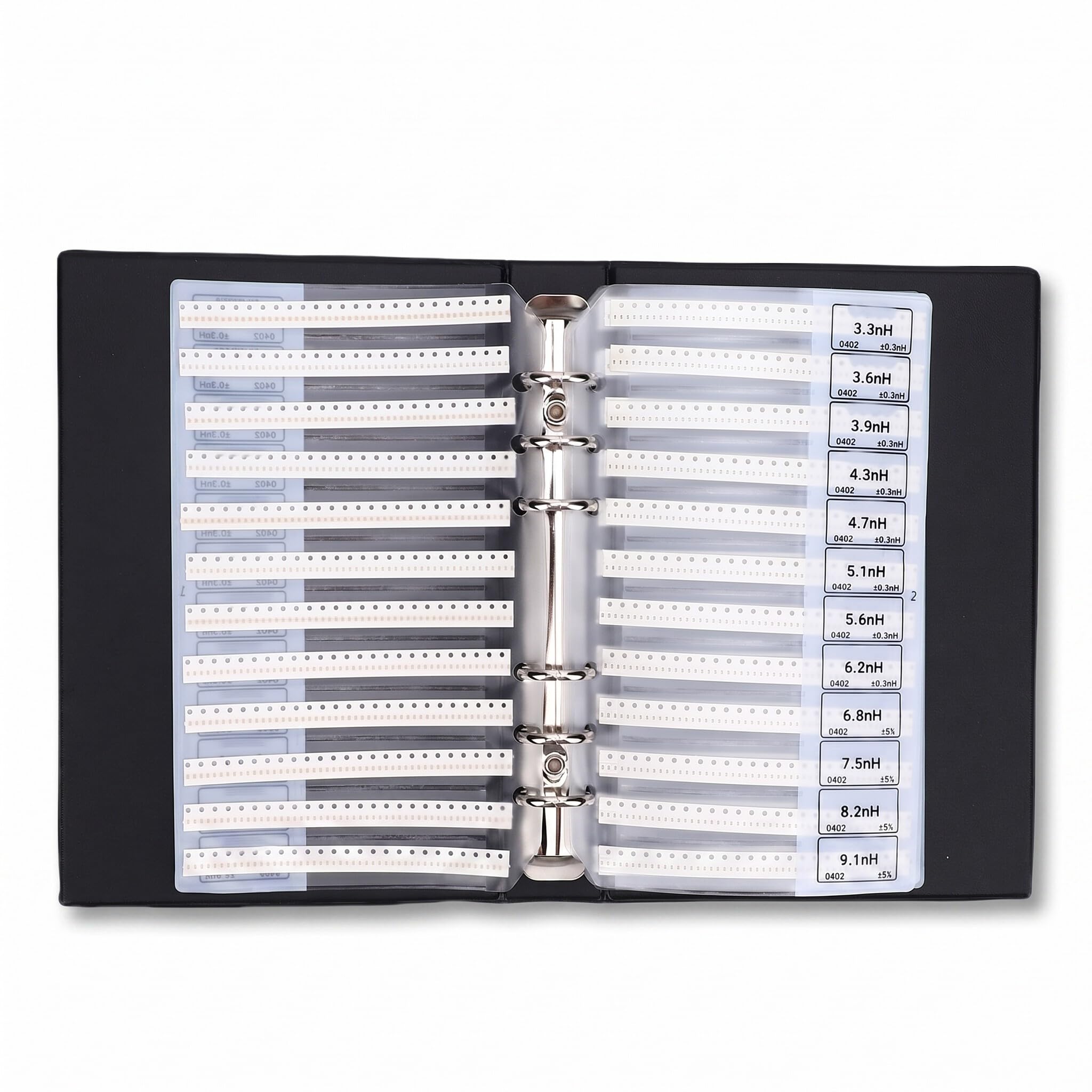 Zunate 0402 Libro Campioni di Induttori SMD, Kit di Assortimento di Induttori in Chip Multistrato con Etichette dei Parametri, per Studenti di Ingegneria, Insegnamento di Riparazione