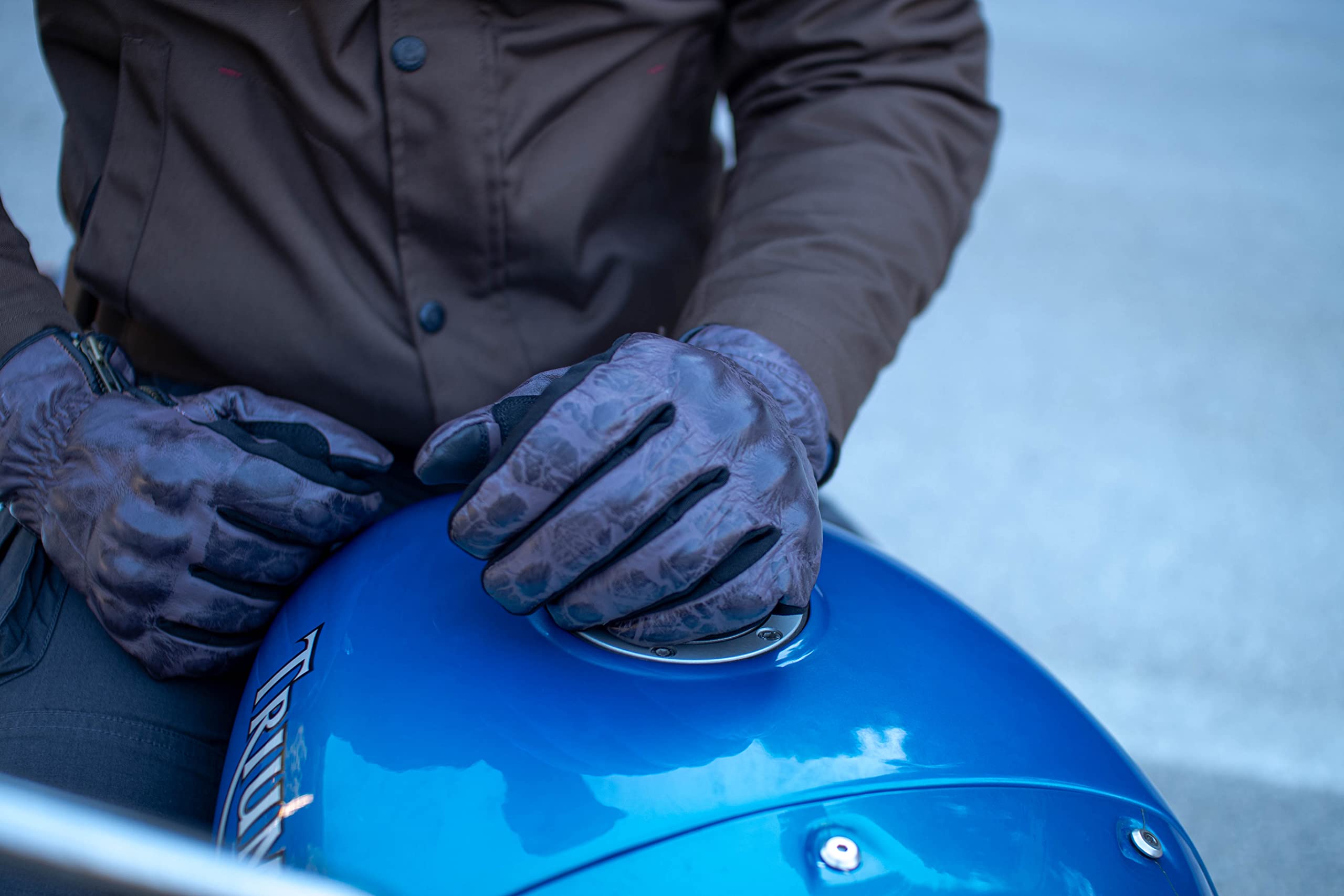 INDUS Zimowe rękawice motocyklowe męskie – oddychające skórzane rękawiczki motocyklowe dla mężczyzn z podszewką – akcesoria motocyklowe – rękawiczki