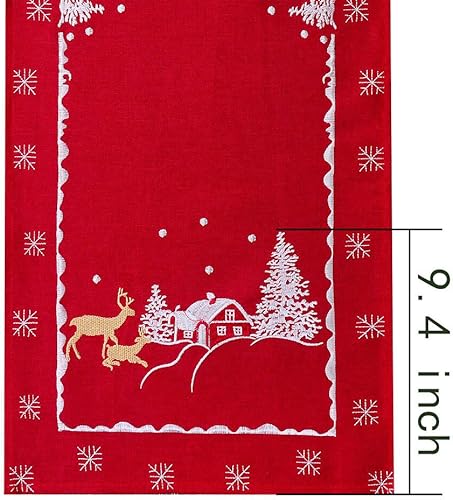 Miniatura 6 de Simhomsen - Mantel pequeño con diseño de reno bordado para fiestas de Navidad