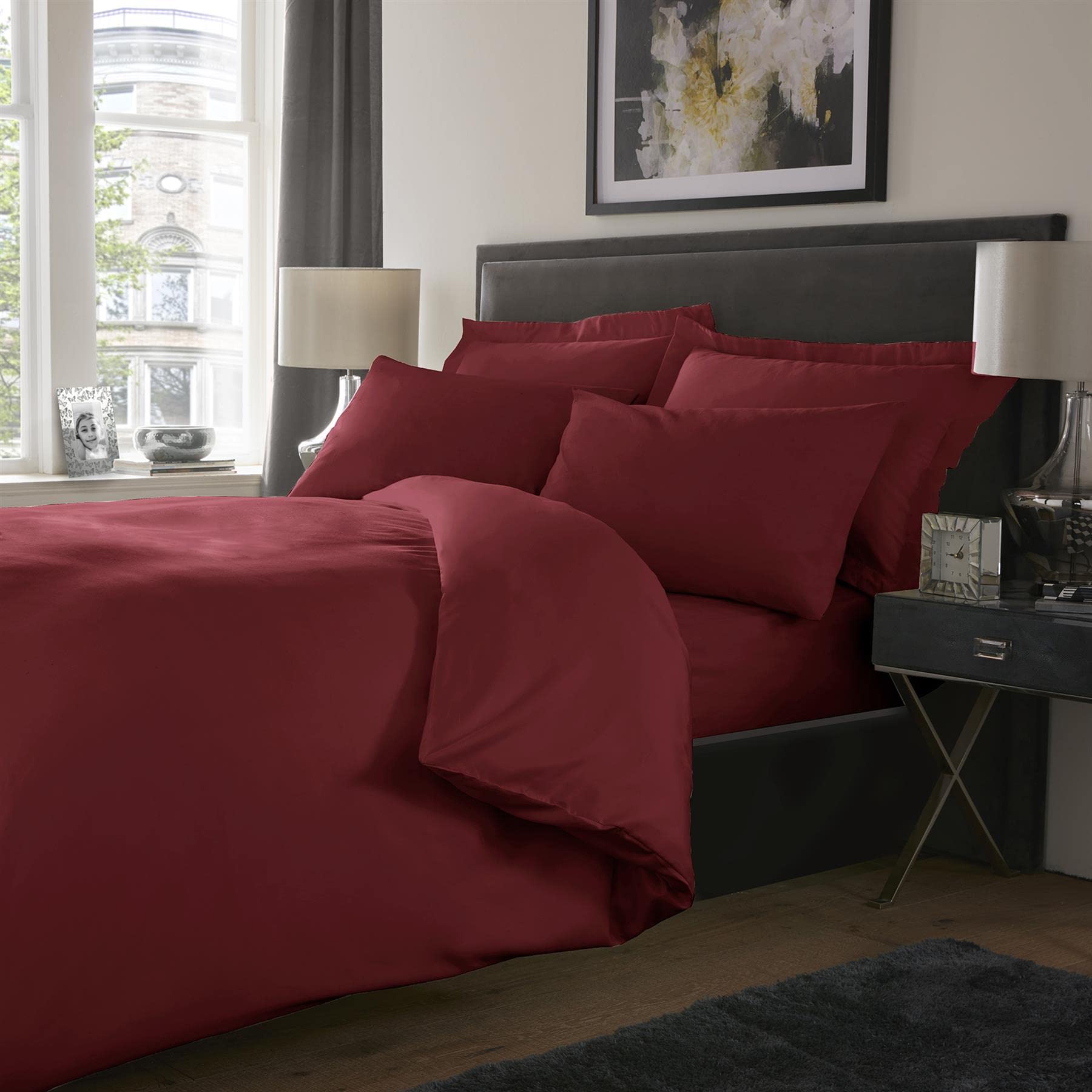 Extra Deep Fitted Sheet 800TC Cotton Rich Bedding Super Soft & Durable [Single, Burgundy]