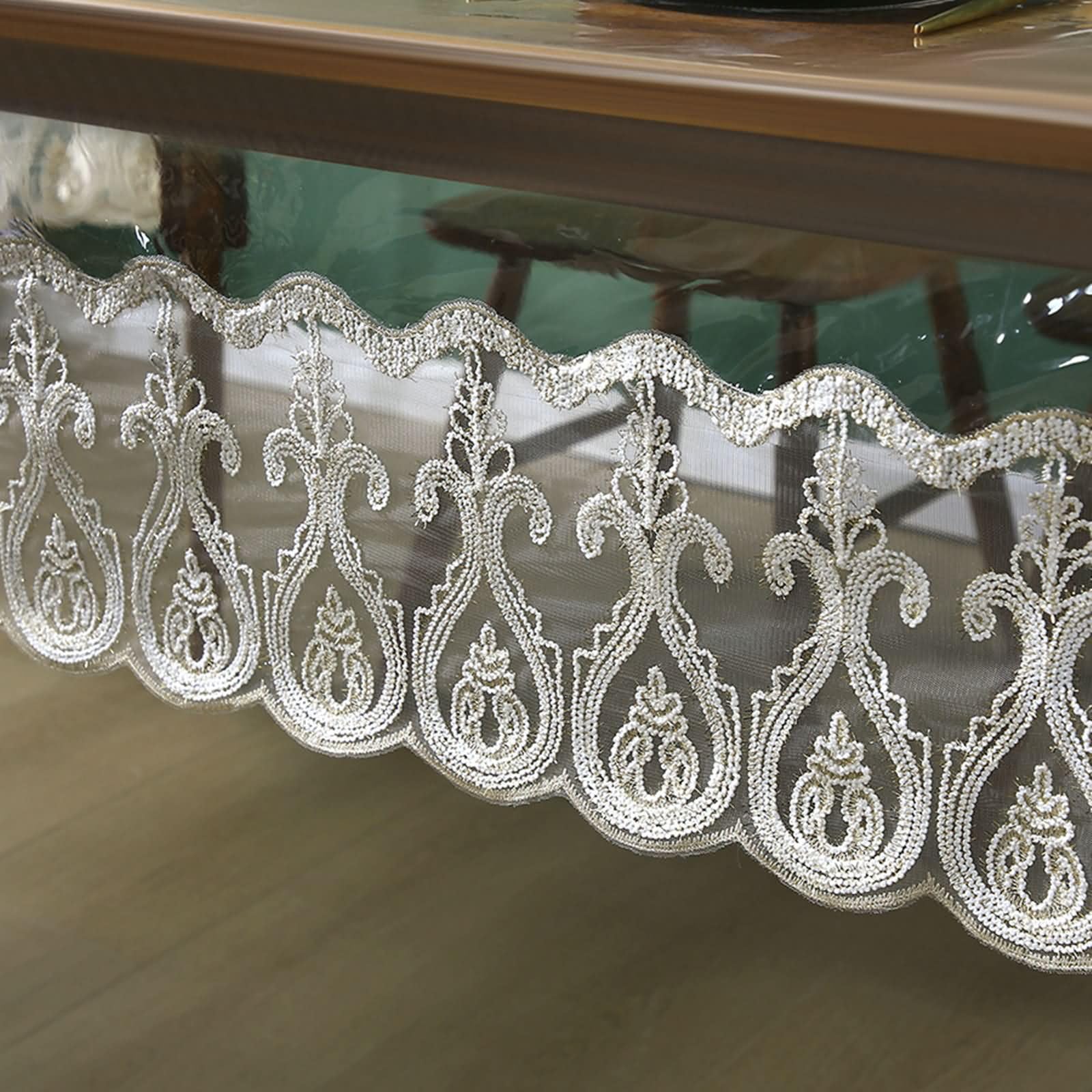 Mantel rectangular (PVC, 180 x 350 cm), color blanco