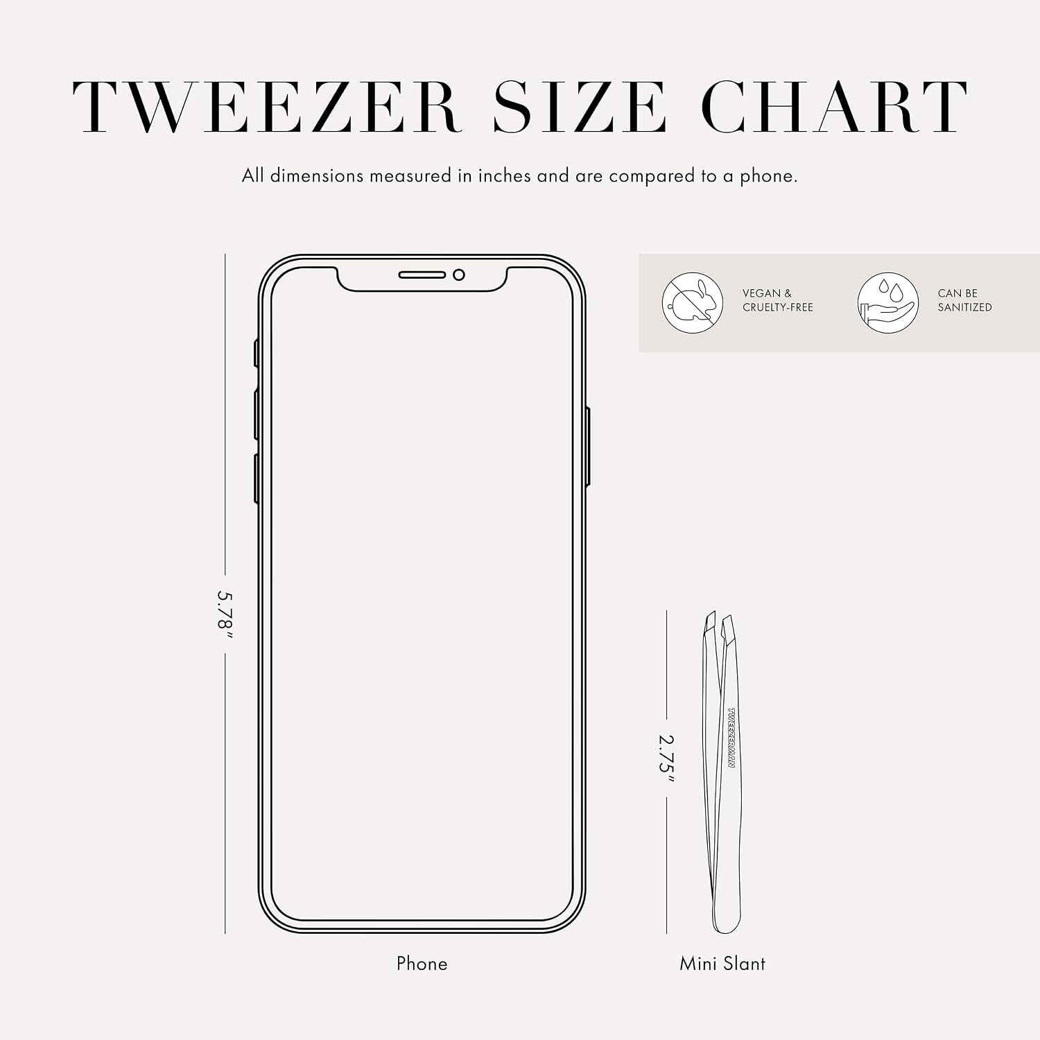 Tweezerman Rose Gold Mini Slant Tweezer with Case - Eyebrow Tweezers for Women and Men