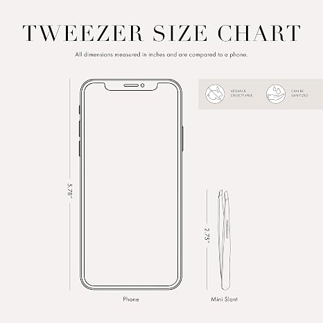 Tweezerman Rose Gold Mini Slant Tweezer with Case - Eyebrow Tweezers for Women and Men