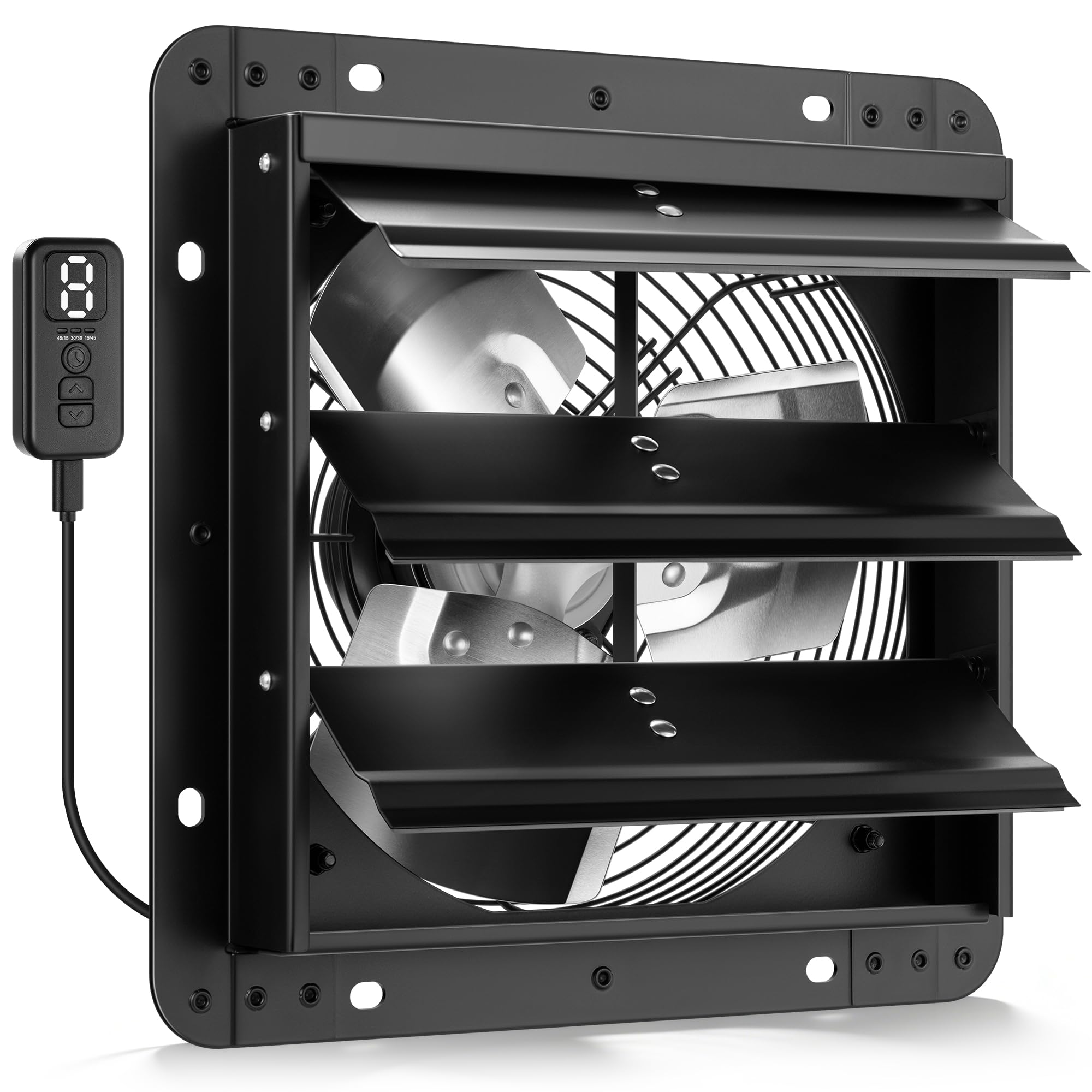 VIVOHOME 250mm Ventilateur d'Extraction à Volets Extracteur d'Air Industriel Mural avec 10 Vitesses Réglables Moteur EC pour Serre Sous-Sol Garage Combles Ateliers et Cuisine