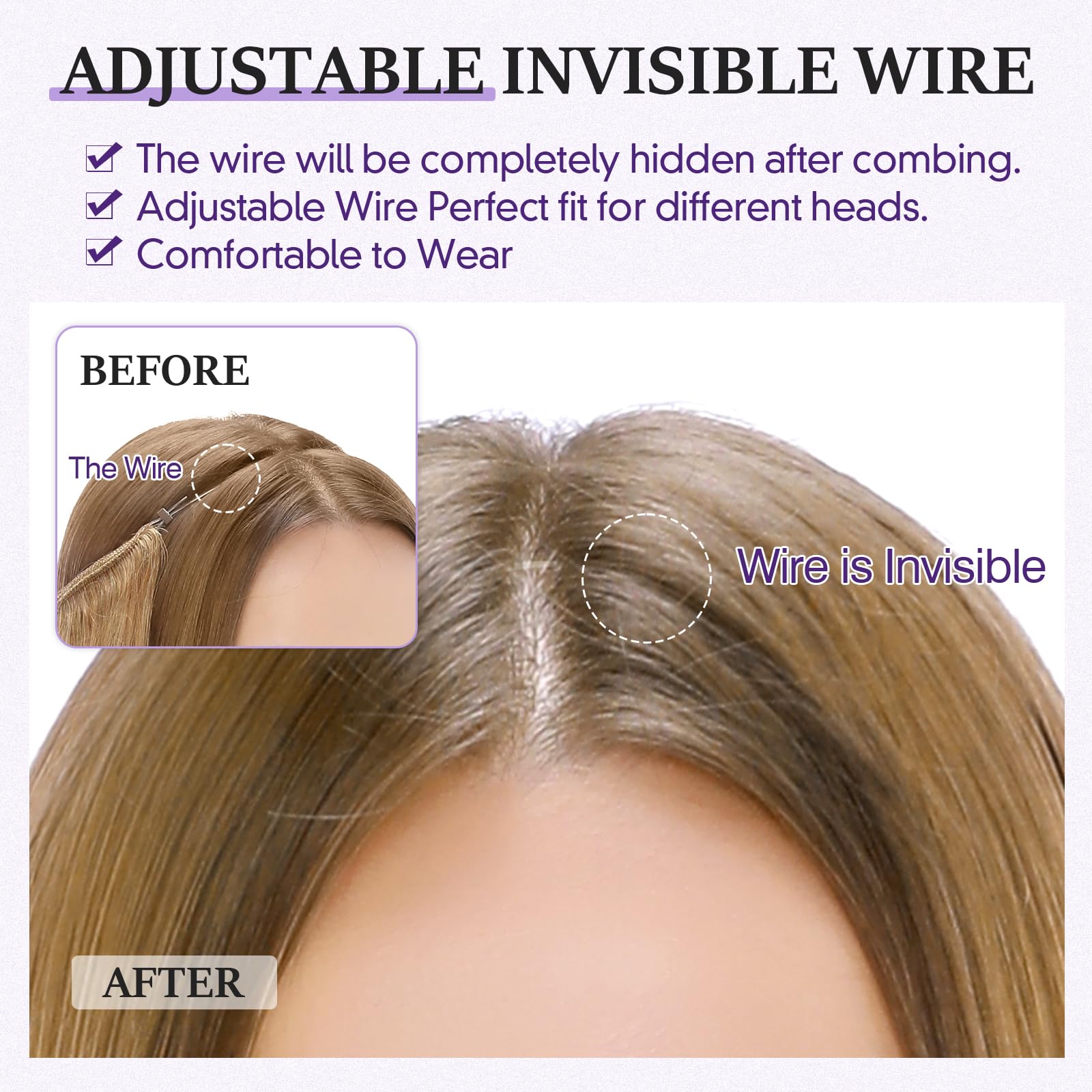 Halo hair authentic 100%human hair!! IMG_8222_1500x.jpg?v=1705781975 main image 4