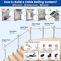 Vista 6 de Muzata Cortador de cables de acero inoxidable resistente, cortador de sello de cuerda de alambre de hasta 5/32 pulgadas para barandilla de cubierta