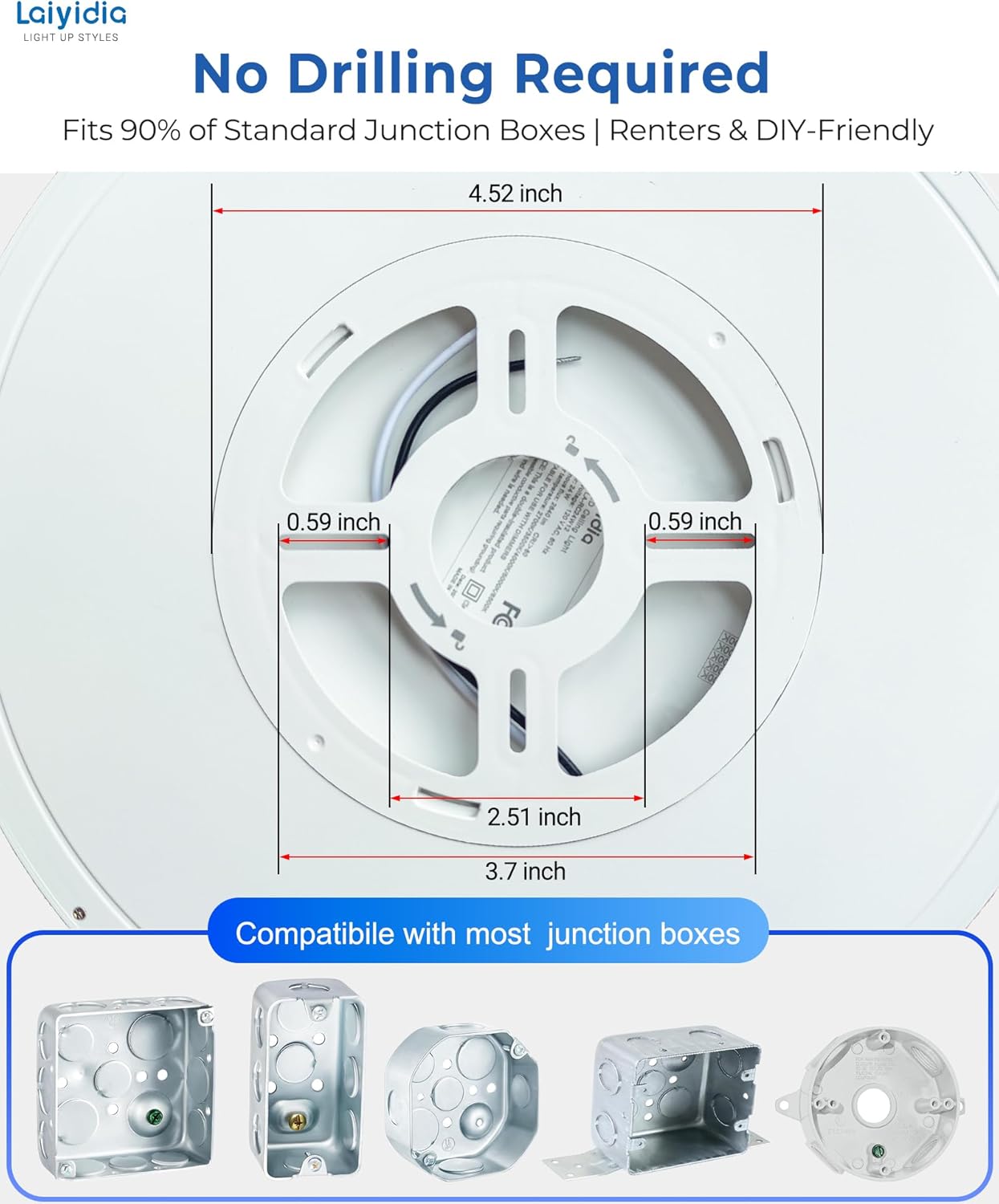 18W 2160LM Flush Mount Ceiling Light Fixtures, 2700K 3500K 4000K 5000K 6500K Selectable, 180W Equivalent, 9 Inch Flat LED Ceiling Lights for Bedroom Hallway Porch Closet, 6Pack, White
