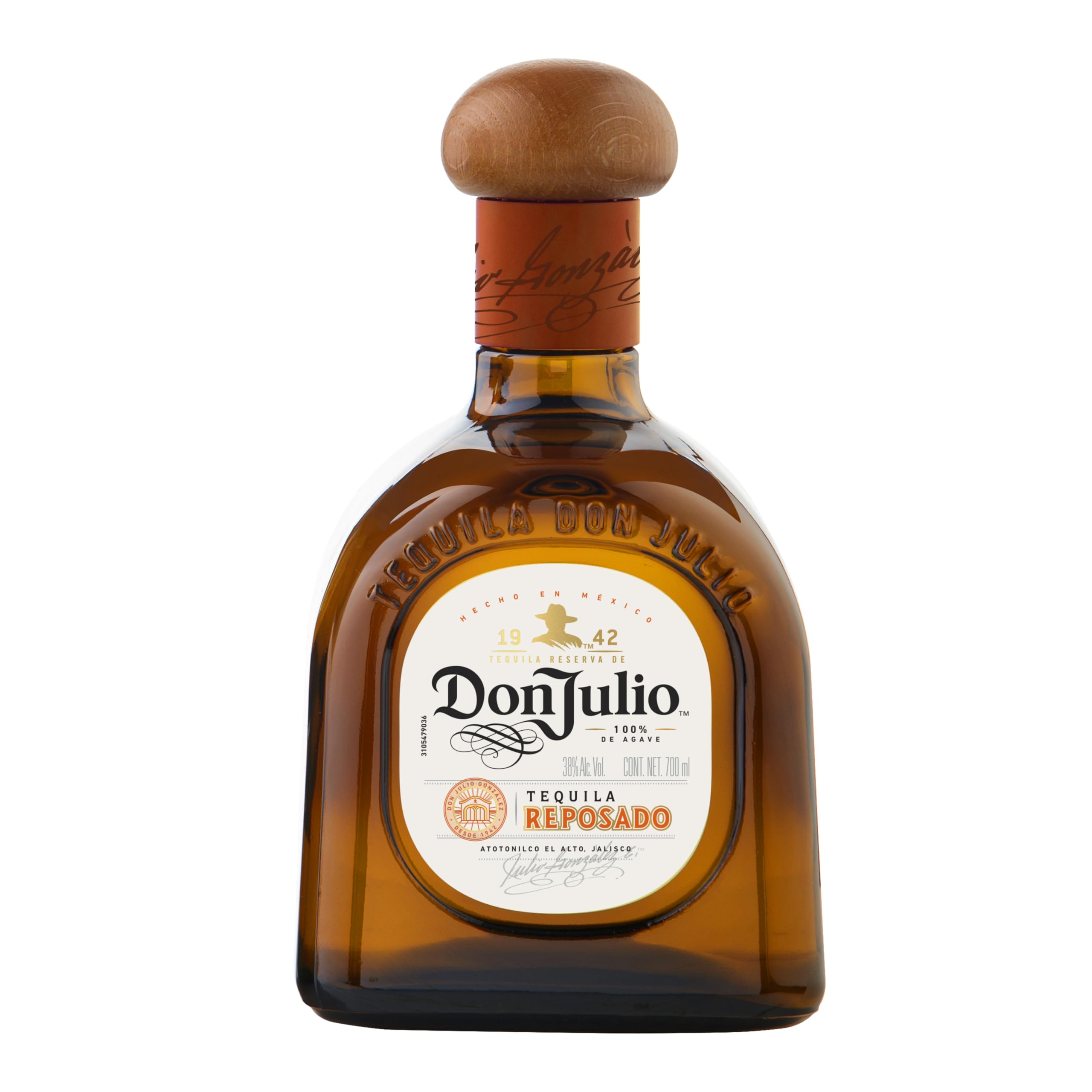 Don Julio, Tequila Reposado 700ml, Sedoso y Cálido, Sabor Suave, Notas Chocolate, Vainilla y Canela