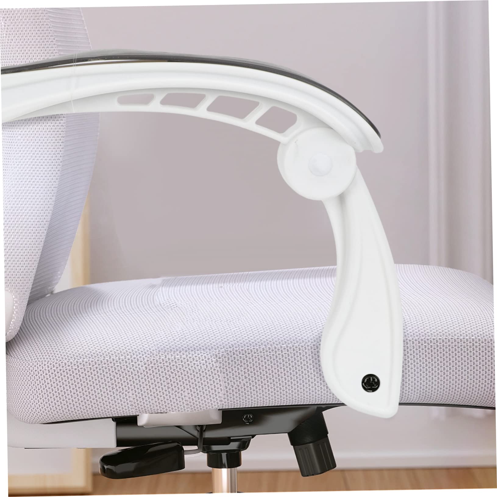 SHINEOFI Reposabrazos de Silla de Oficina de Plástico 2 Piezas | Repuesto para Silla Giratoria, Blanco y Negro, Agarre Firme, Soporta Peso Alto