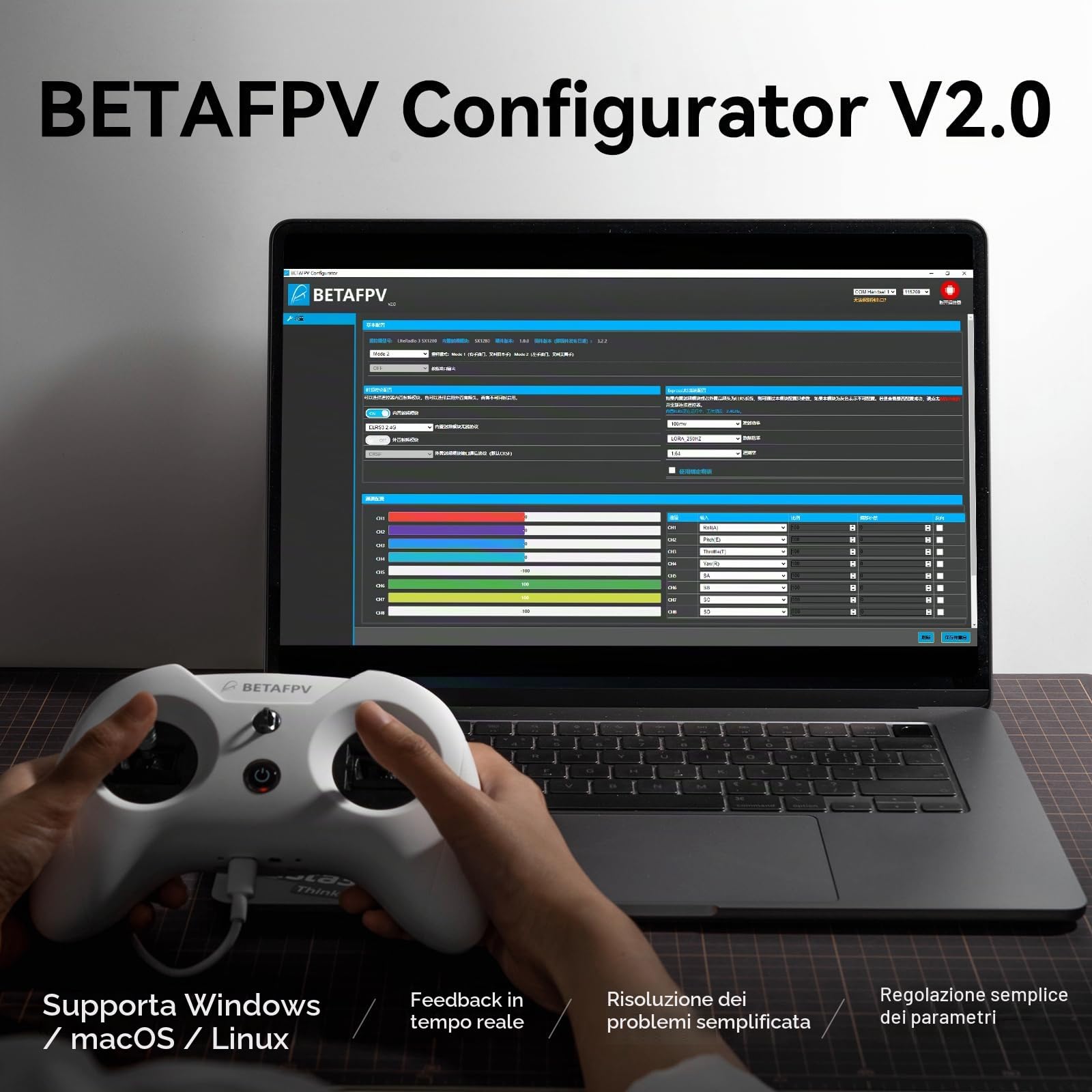BETAFPV LiteRadio 3 Radio Transmitter for FPV Drone - Mode 2 ELRS 2.4G V3 | with Nano Bay for External TX Module, Support FPV Simulator Configurator V2 Firmware Update Joystick Calibration for FPV Quad