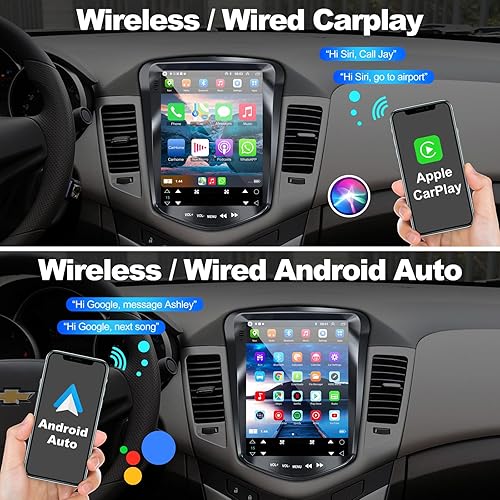 Miniatura 2 de Estéreo de coche Android 12 de 2+32G para Chevrolet Chevy Cruze 2009-2014, pantalla táctil IPS de 10.4 pulgadas, radio de coche actualizada con