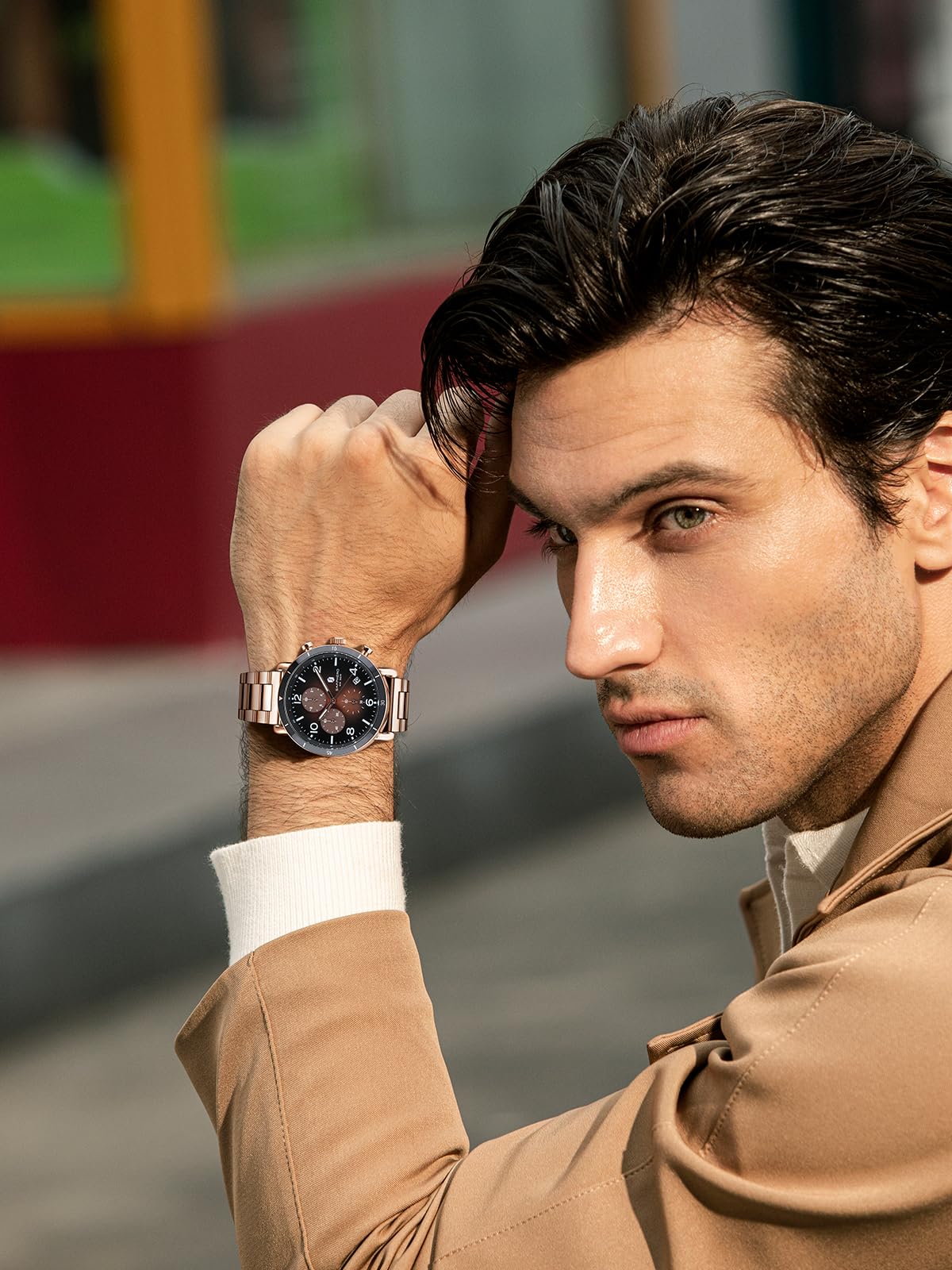 SAPPHERO Uhren Herren Chronograph Herrenuhren Analog Quarz Leuchtende Zeiger, Datum, Lässig Business Armbanduhr, Klassisches Design, Elegantes Geschenk