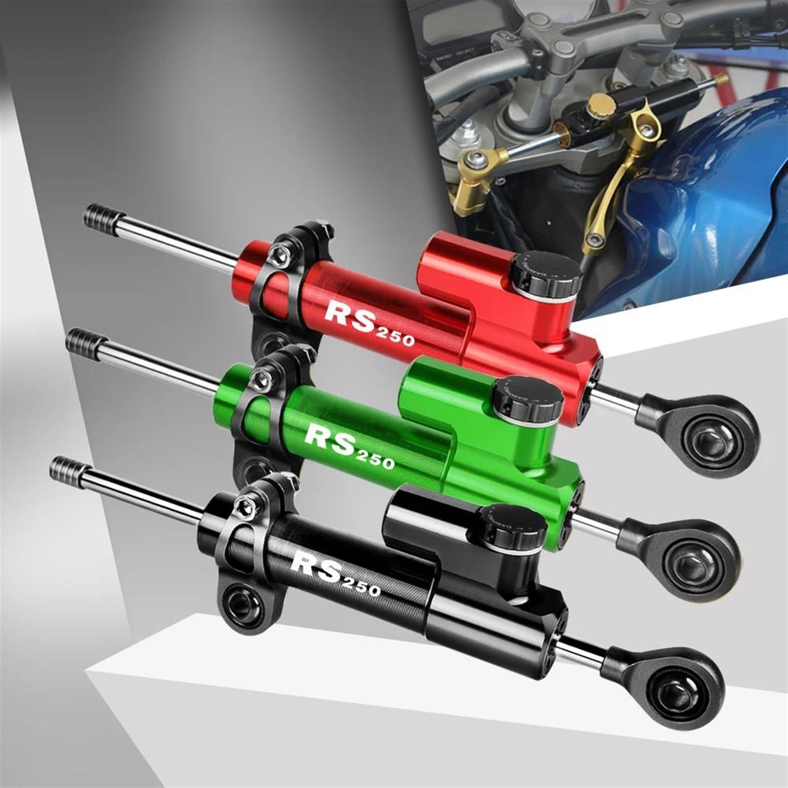 Ammortizzatore di Sterzo Regolabile per Moto da Strada CNC per Aprilia RS250 RS 250 1998 1999 2000 2001 2002 2003 2004 (Color : A)