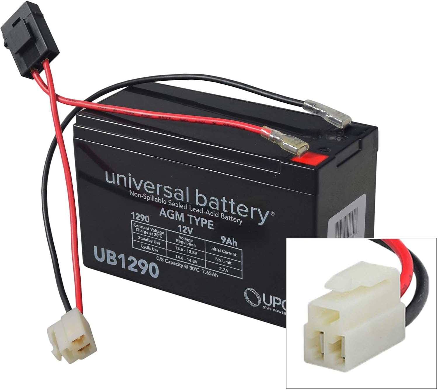 AlveyTech Premium 12 Volt Battery Pack for Razor E90 Accelerator and Power Core 90/E90/E90 Glow/E95 Scooters (7 Ah Standard Range, Versions 1+) - Replacement AGM Battery with Wiring Harness