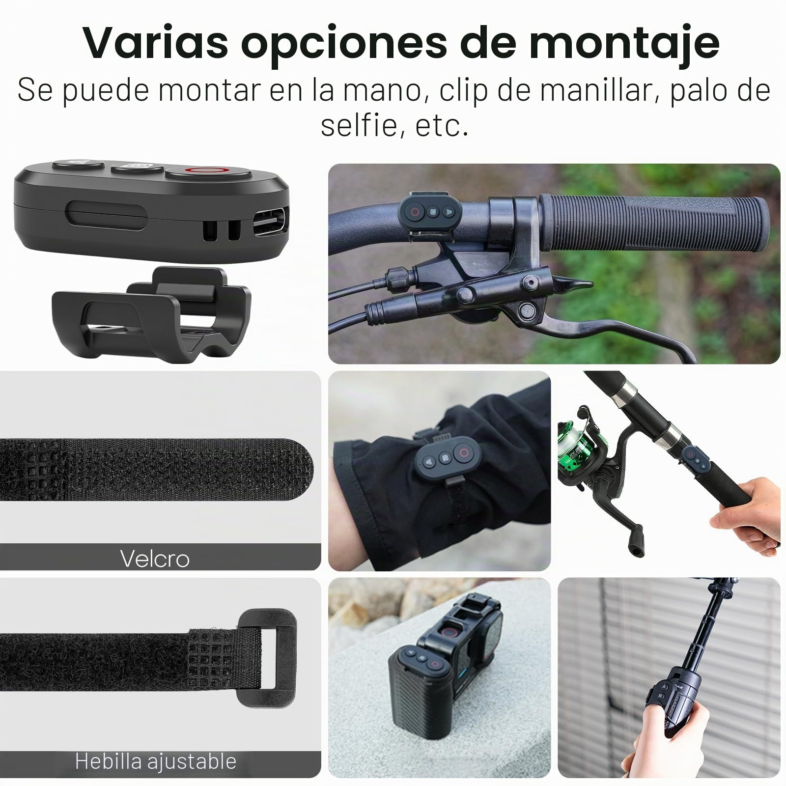 REYGEAK Mando a Distancia Compatible con cámaras dji Action 6/Action 5 Pro/Action 4/Osmo 360, Alcance de 25 m, Seguimiento de Movimiento preciso, Pulsera para Bicicleta