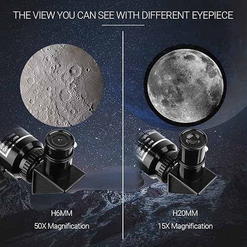 Miniatura 4 de Telescopio para adultos y niños - NACATIN 2.756 in de apertura (15X-150X) telescopios refractores portátiles para principiantes en astronomía,