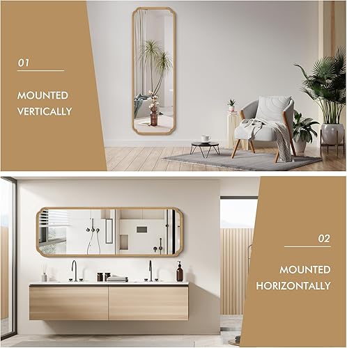 Vista 97 de WallBeyond Espejos de baño de madera para montar en la pared, espejos de pared con marco de madera rústica de 16 x 20 pulgadas, espejos de pared