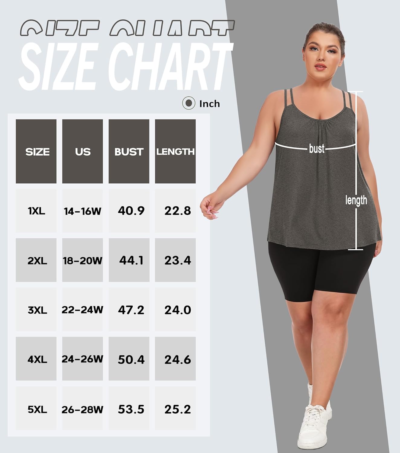 FOREYOND Women's Plus Size Tank Tops with Built in Bra Flowy Racerback Camisole Tops Casual Loose Pleated Summer Shirts