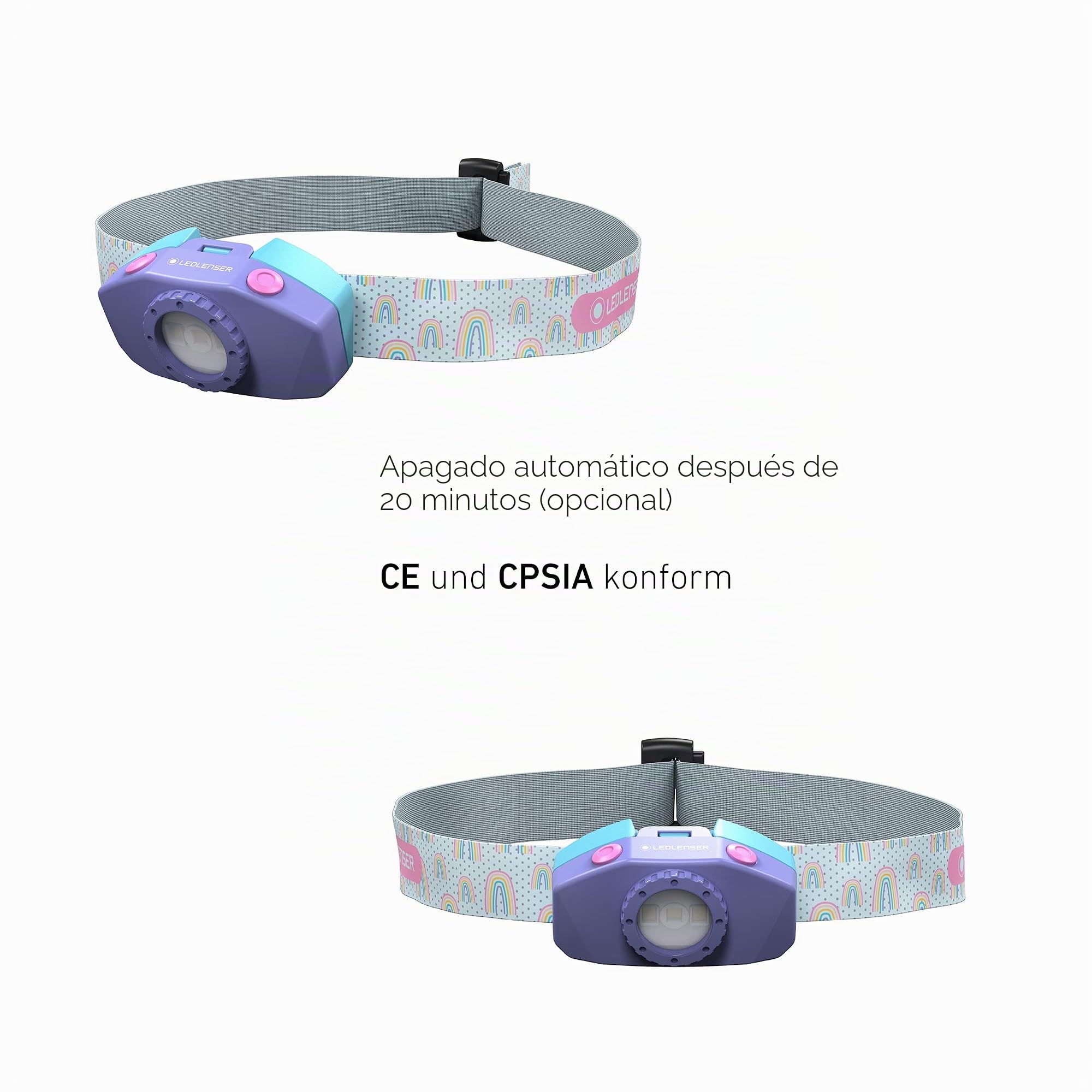 Ledlenser KidLED2 - Linterna frontal LED para niños, diseño dinosaurio, funciona con pilas, 40 lúmenes, ideal para acampadas, paseos nocturnos y exploraciones al aire libre.