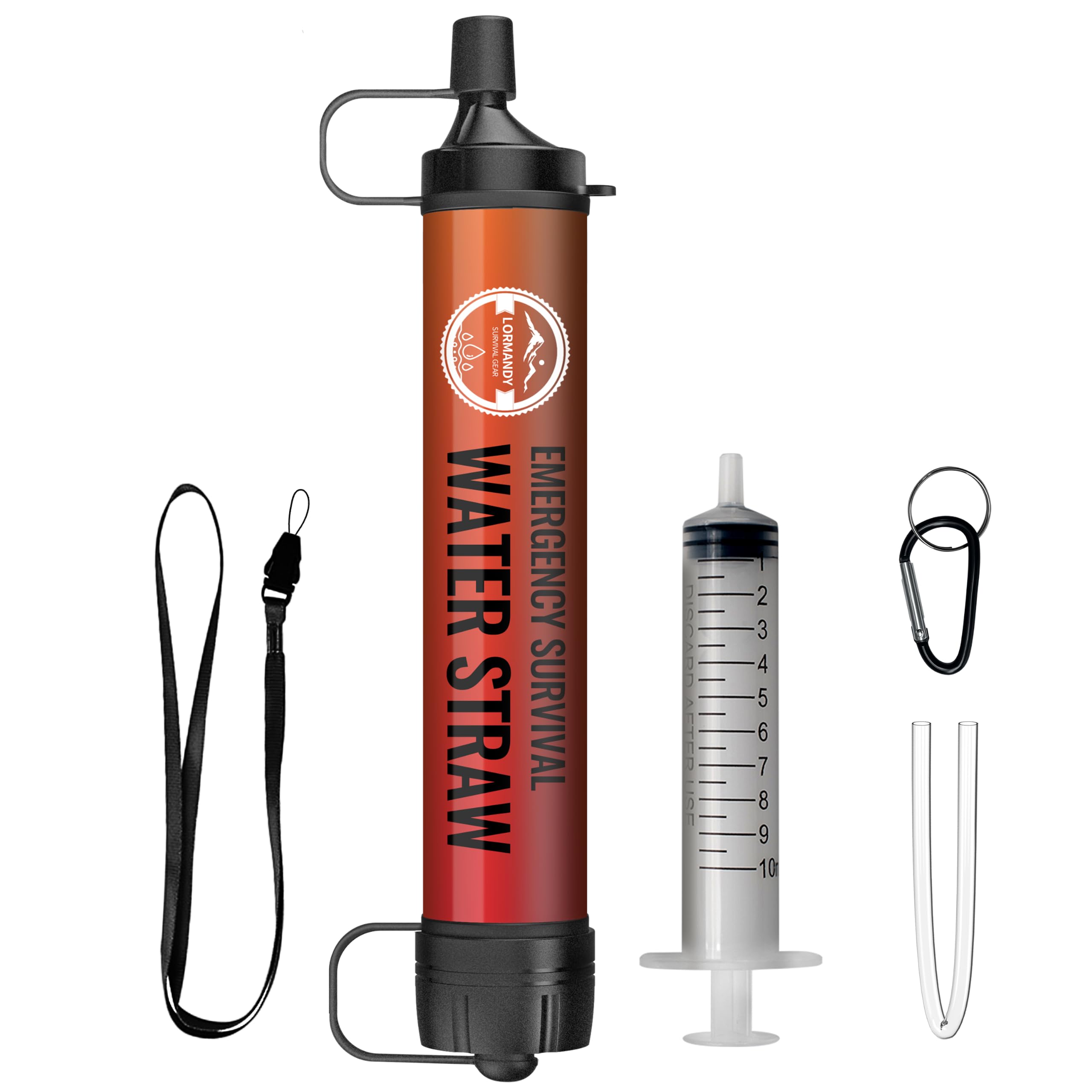 Emergency Water Filter Straw, Personal Survival Water Filtration System, Water Purifier,…