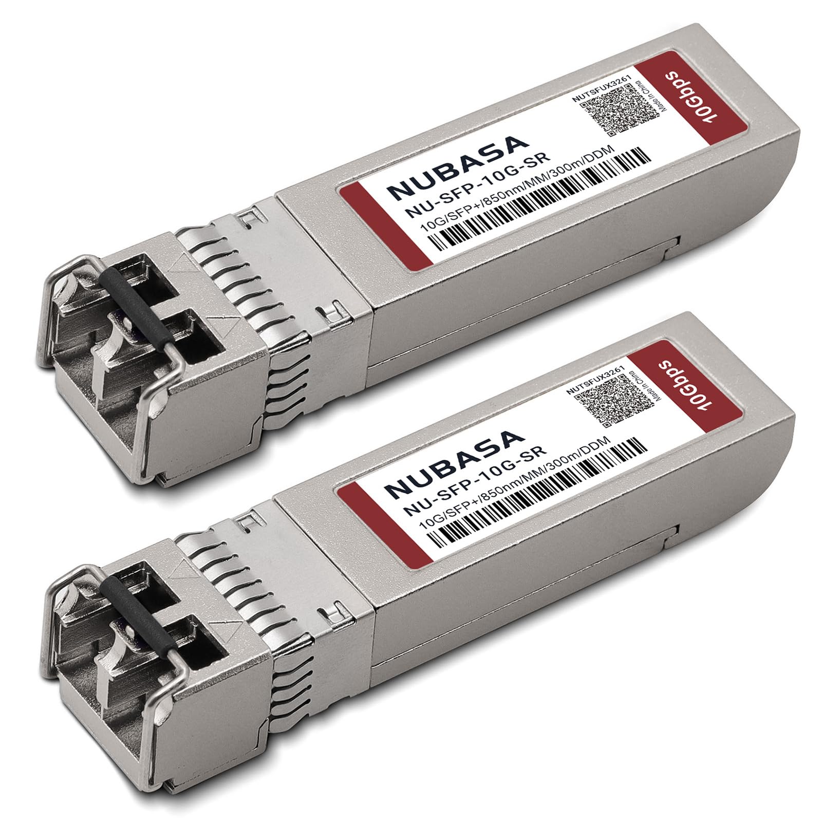 10GBase-SR SFP+ Modul, 850 nm Multimode-Faser-Transceiver, bis zu 300 m über OM3/OM4, LC Duplex, Plug and Play, kompatibel mit Cisco SFP-10G-SR, Ubiquiti UniFi und mehr, 2 Stück