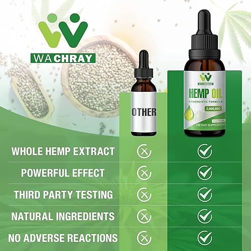 Miniatura 7 de Hemp Oil Drops High Potency - 140,000 Maximum Strength Organic Grown in The USA - Natural Hemp Tincture - C02 Extraction, Vegan, Non-GMO