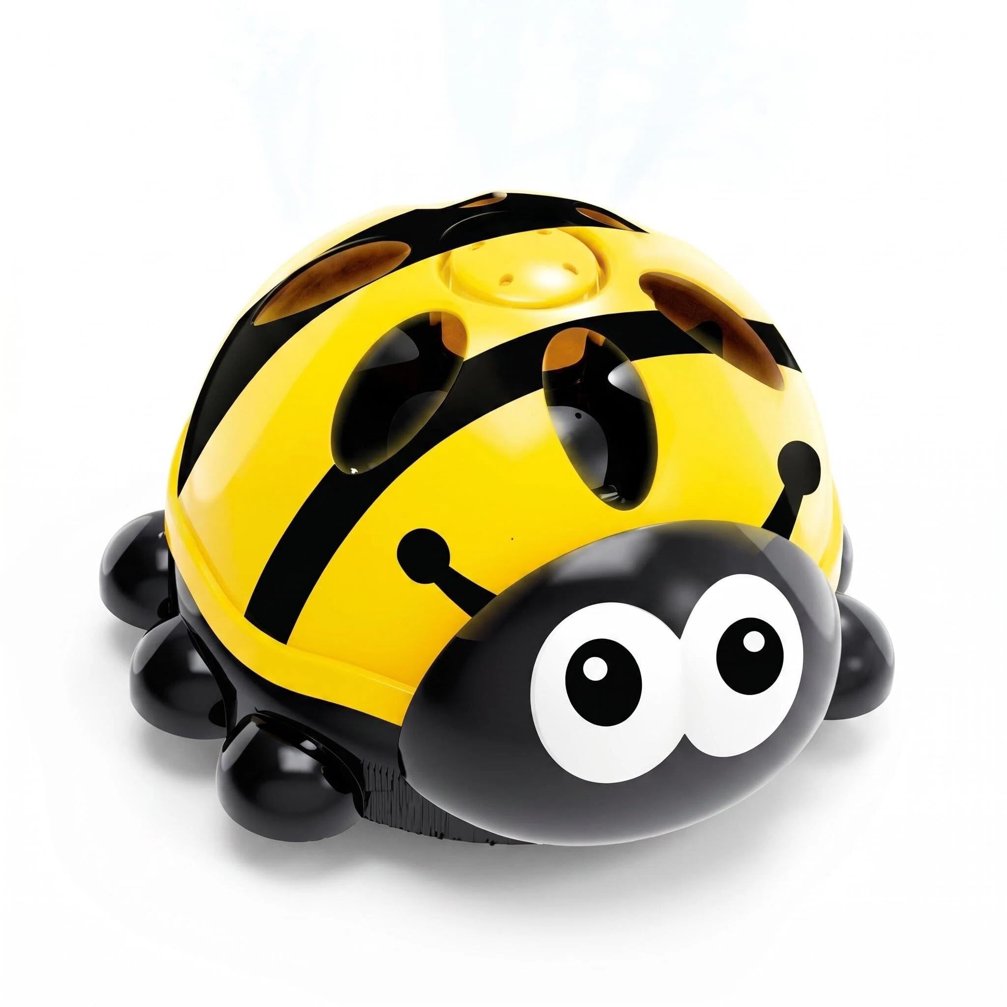 Mtbricey Kids Water Sprinkler Ladybug Spinning Sprinkler Toy (Yellow)