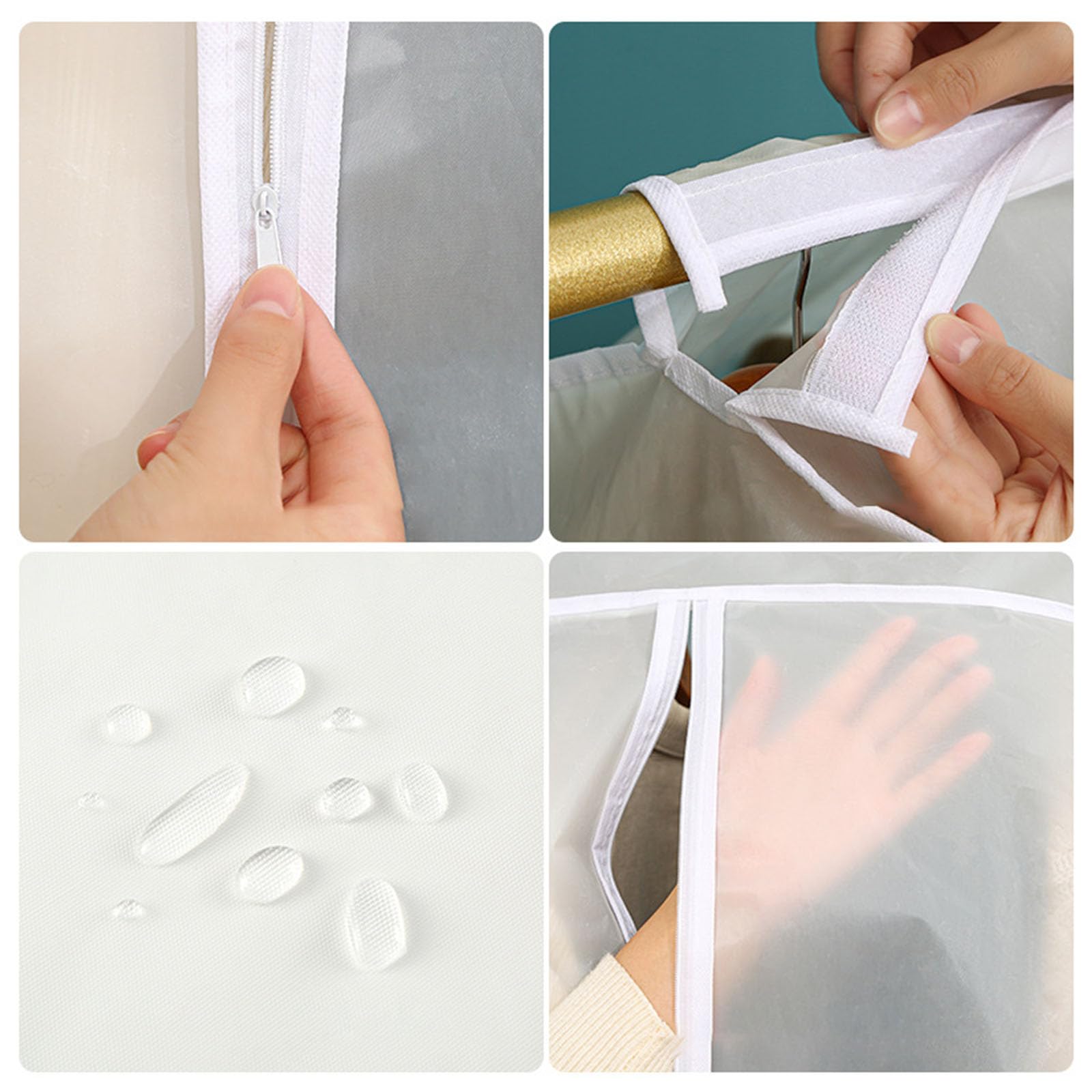 Funda transparente para colgar ropa que ahorra espacio, impermeable, PEVA, protectores de ropa con múltiples tamaños para armarios y organizadores colgantes