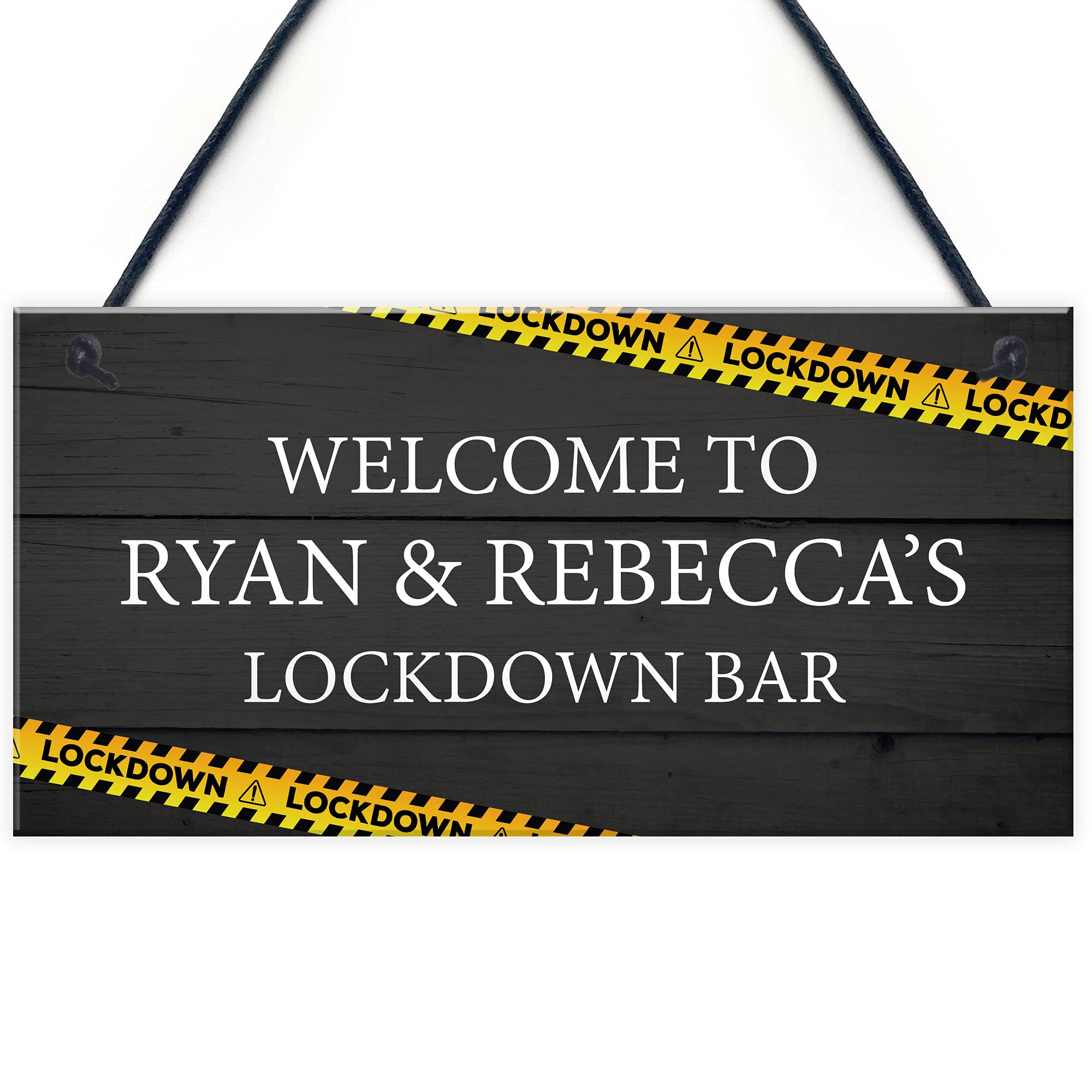 Funny LOCKDOWN BAR Sign Warning Sign Home Bar Pub Man Cave Sign Gift