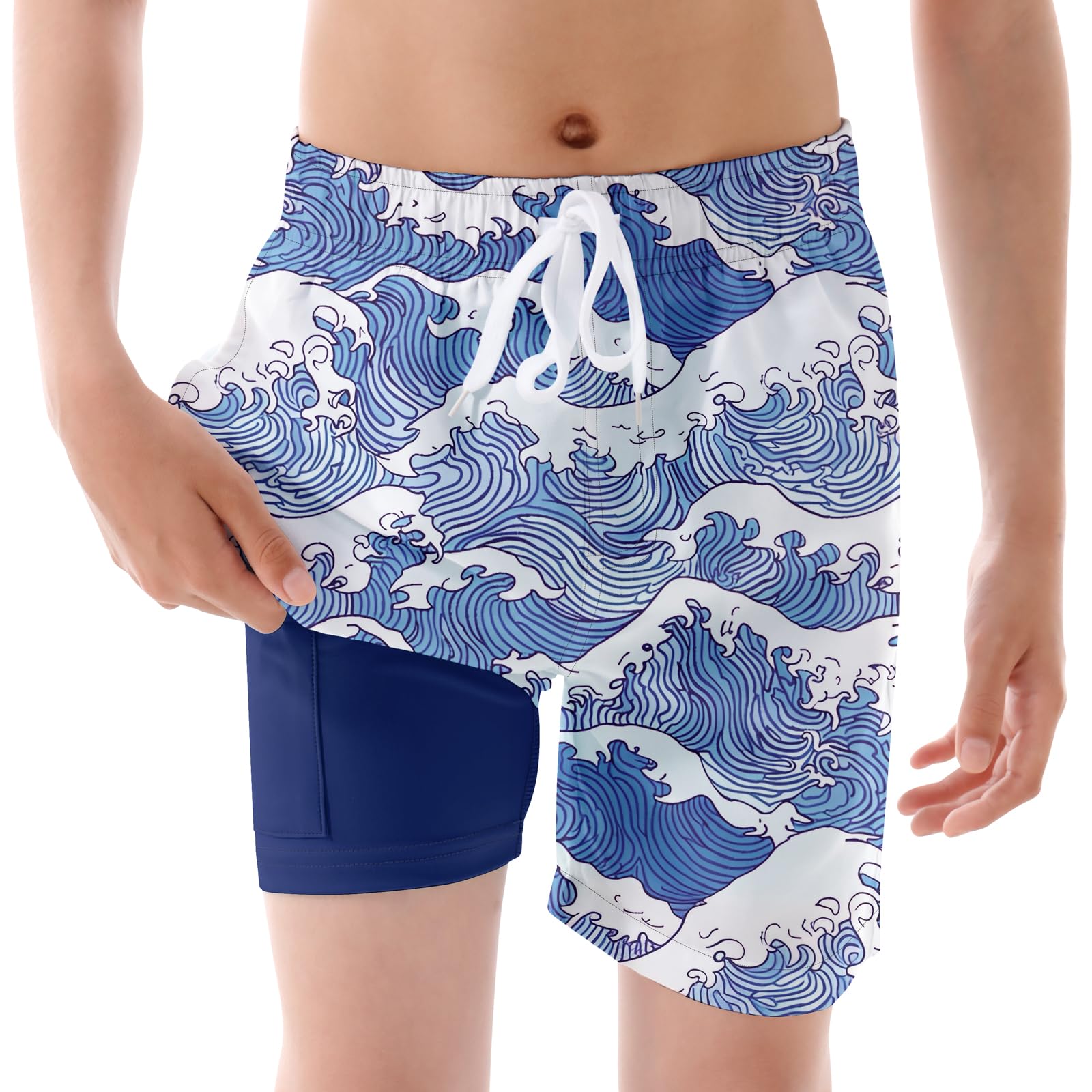 UNICOMIDEA Boys Swim Trunks Compression Liner Swimming Shorts Quick Dry Boxer Brief Swimwear 7-20 Years Bathing Suit