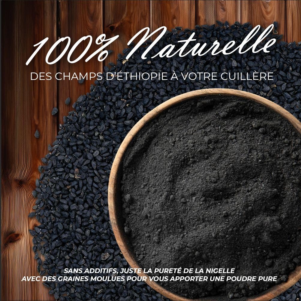 Poudre de Graines de Nigelle Habachyia 100g – Cumin Noir d'Éthiopie, Bien-être Traditionnel– Sélection Premium