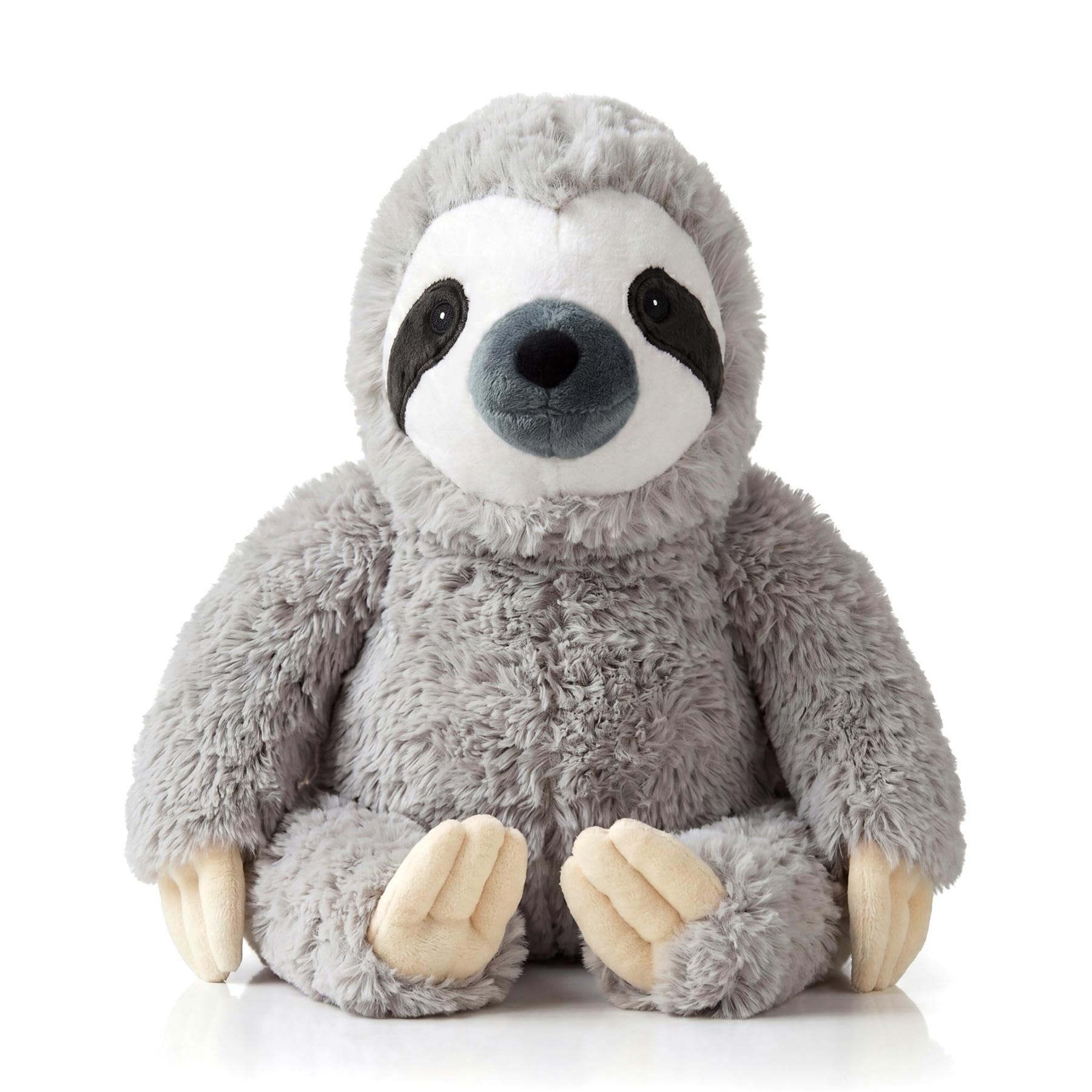 The Magic Toy Shop Weighted Door Stop Animal - Novelty Fabric Sloth Stopper | Keeps standard doors open safely. Soft plush grey coat protects floors. Sitting sloth adds cute floor decor.